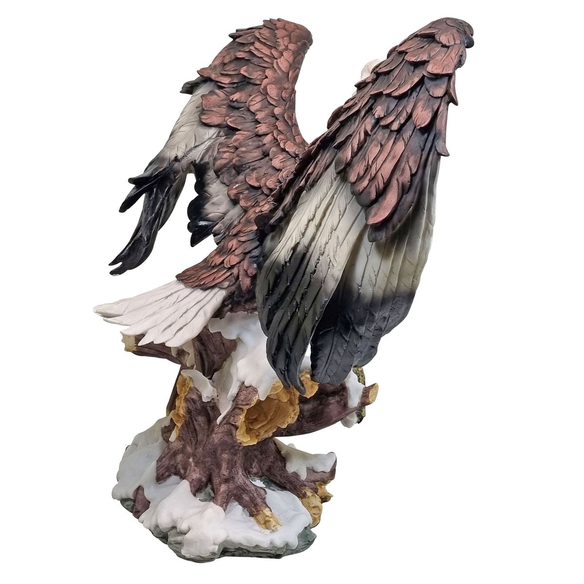 Adler Figur groß Weißkopfseeadler Elvis mit ausgebreiteten Flügeln Gartenfigur Adler wetterfest Greifvogel Deko für Garten Terrasse und Wohnbereich