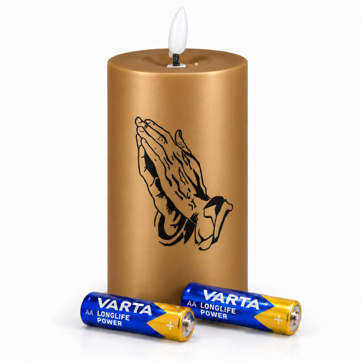 LED Grabkerzen Gold & Silber mit Timer & Varta Batterien – Grabkerze LED / LED Grablicht mit Motiv