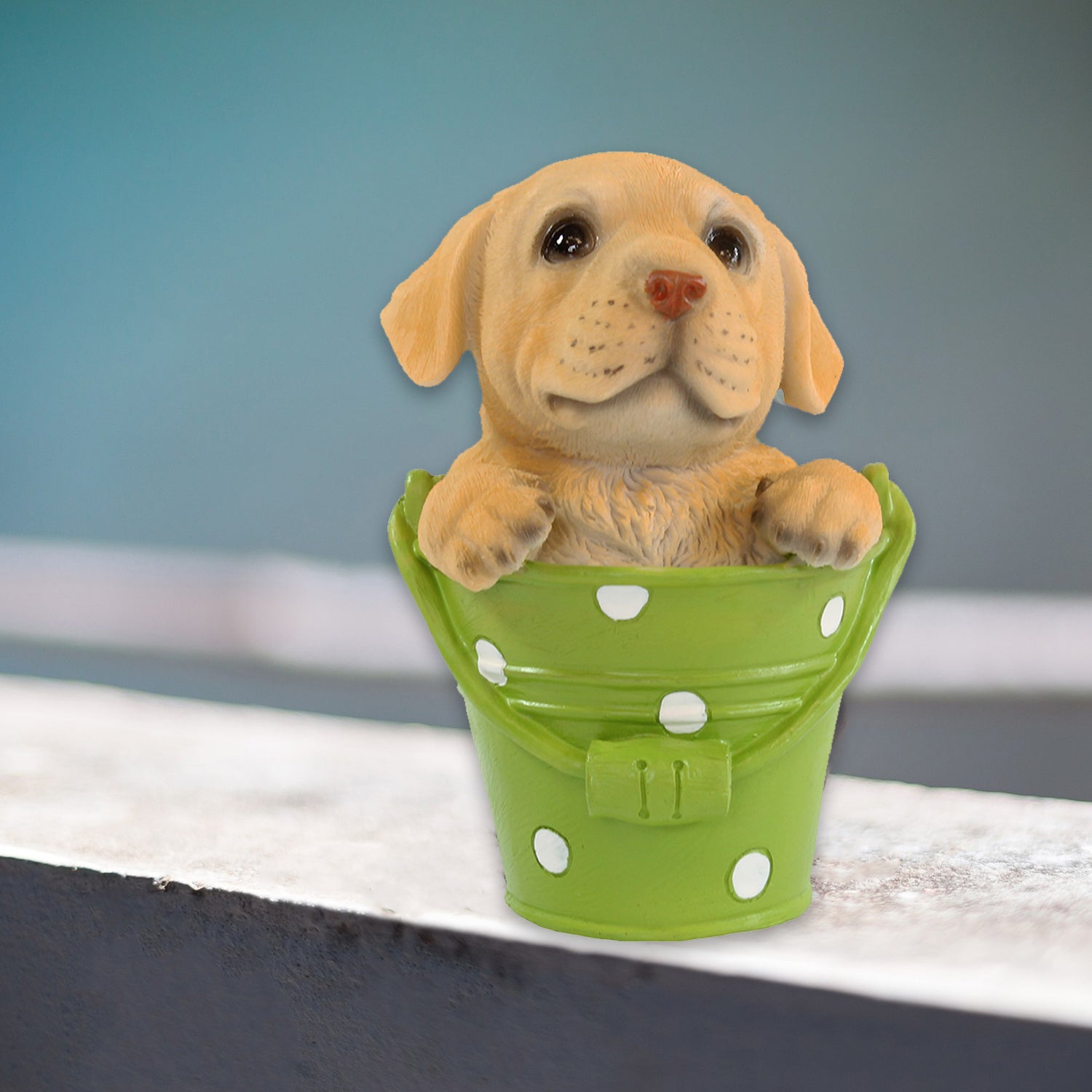 Hundefigur Hund Gartenfigur Labrador Figur im Blumentopf lustige Gartenfiguren