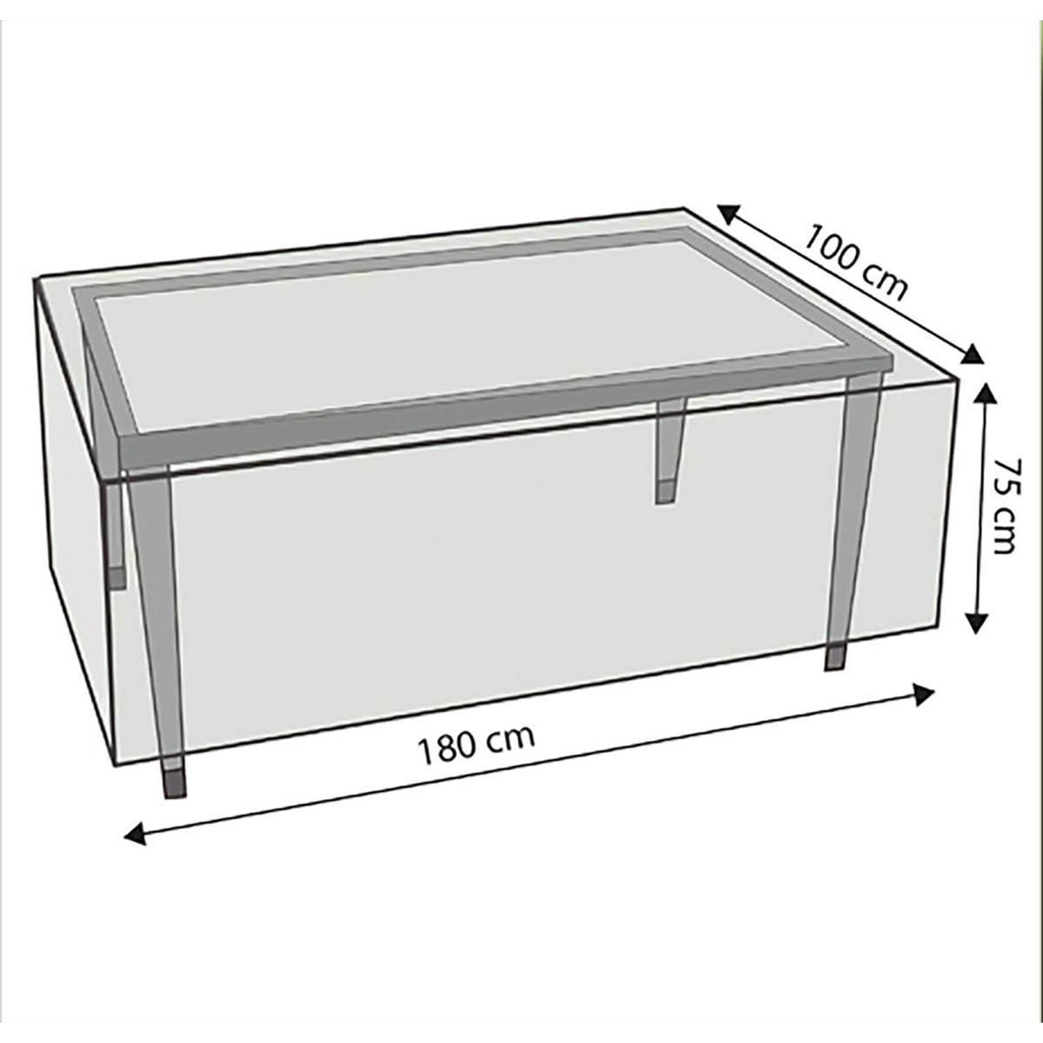 Schutzhülle für Gartentisch – Modell Bornholm – EuroLine Abdeckhaube wetterfest UV-beständig – in 2 Größen erhältlich