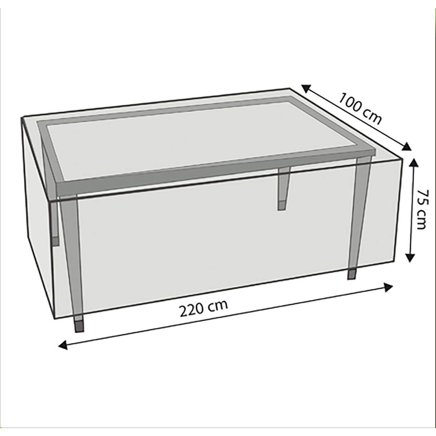 Schutzhülle für Gartentisch – Modell Bornholm – EuroLine Abdeckhaube wetterfest UV-beständig – in 2 Größen erhältlich