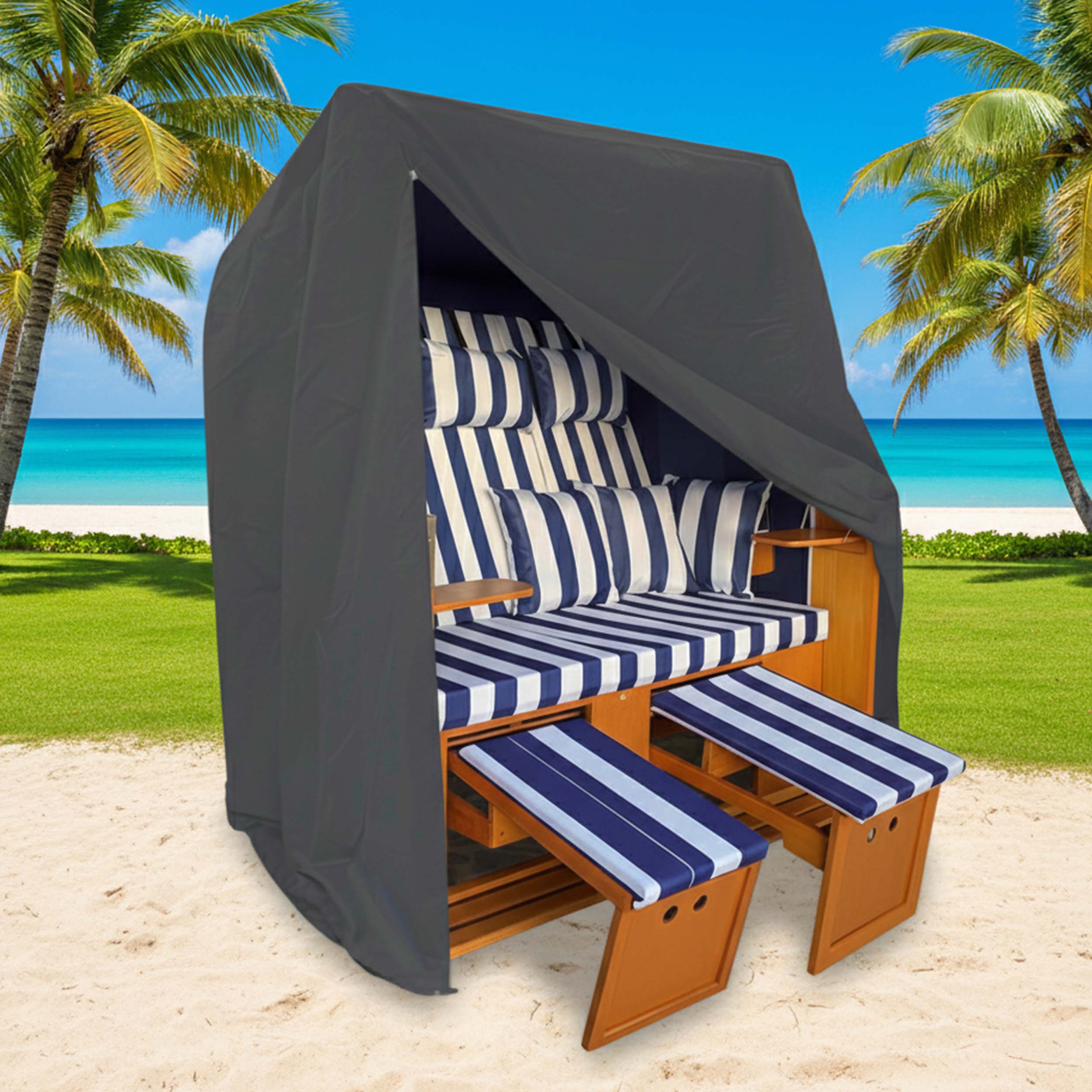 Strandkorb Schutzhüllen – wetterfeste Abdeckungen NaturLine – Strandkorbhülle & Abdeckung in 2 Größen