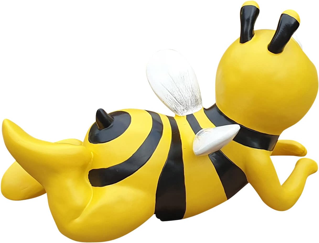 Deko Biene Figur fliegend 33 cm – Wetterfeste Bienen Gartenfigur aus Polyresin für Haus und Garten