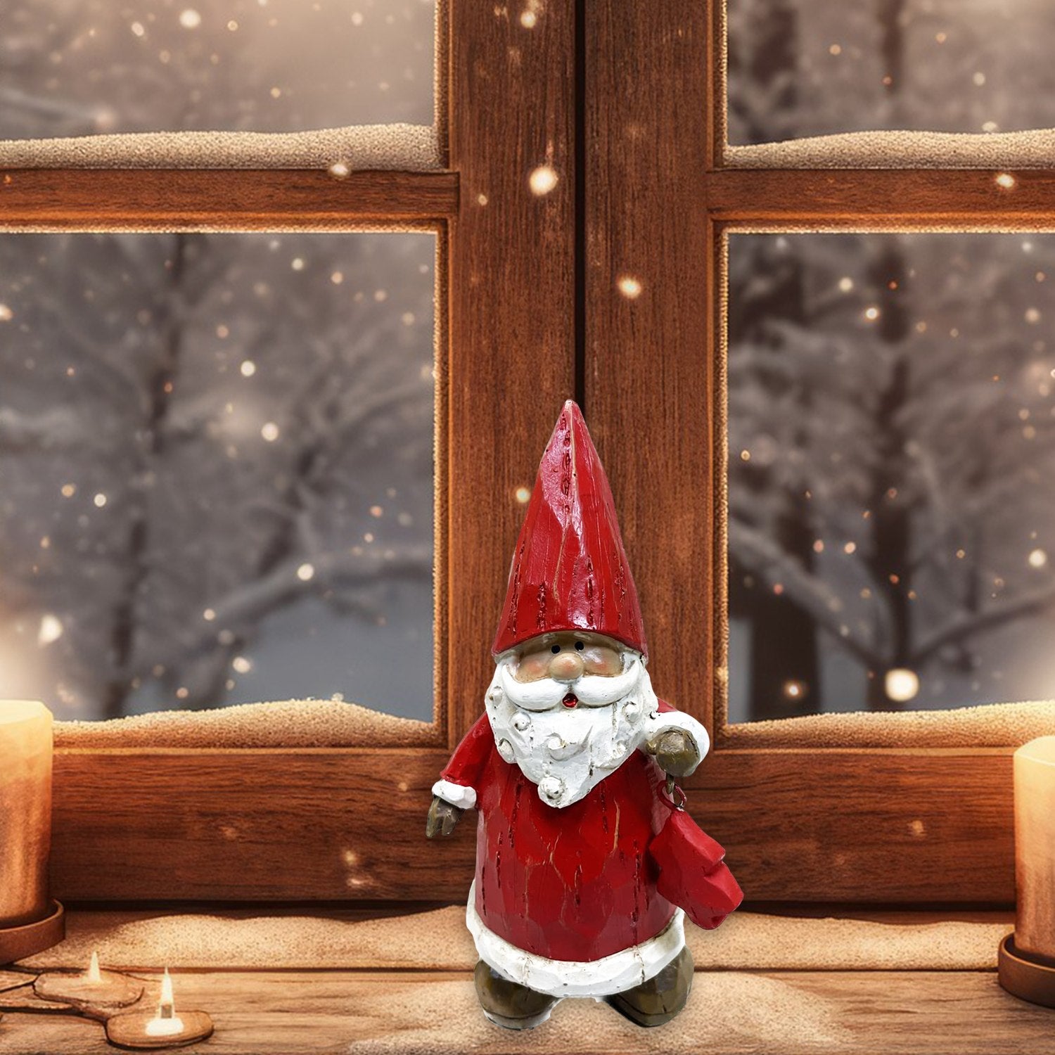 Dekofigur Weihnachtsmann mit Weihnachtsbaum