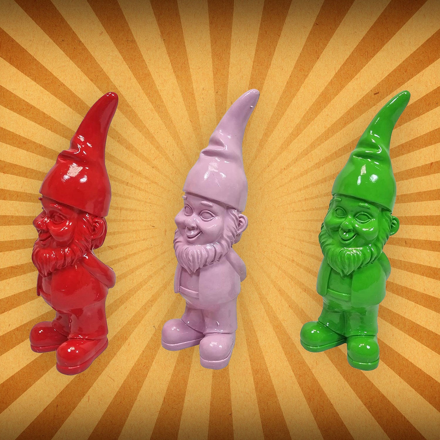 Gartenzwerg bunt Deko Gartenzwerge 3er Set Gartenfigur Zwerg bunte Gartenfiguren