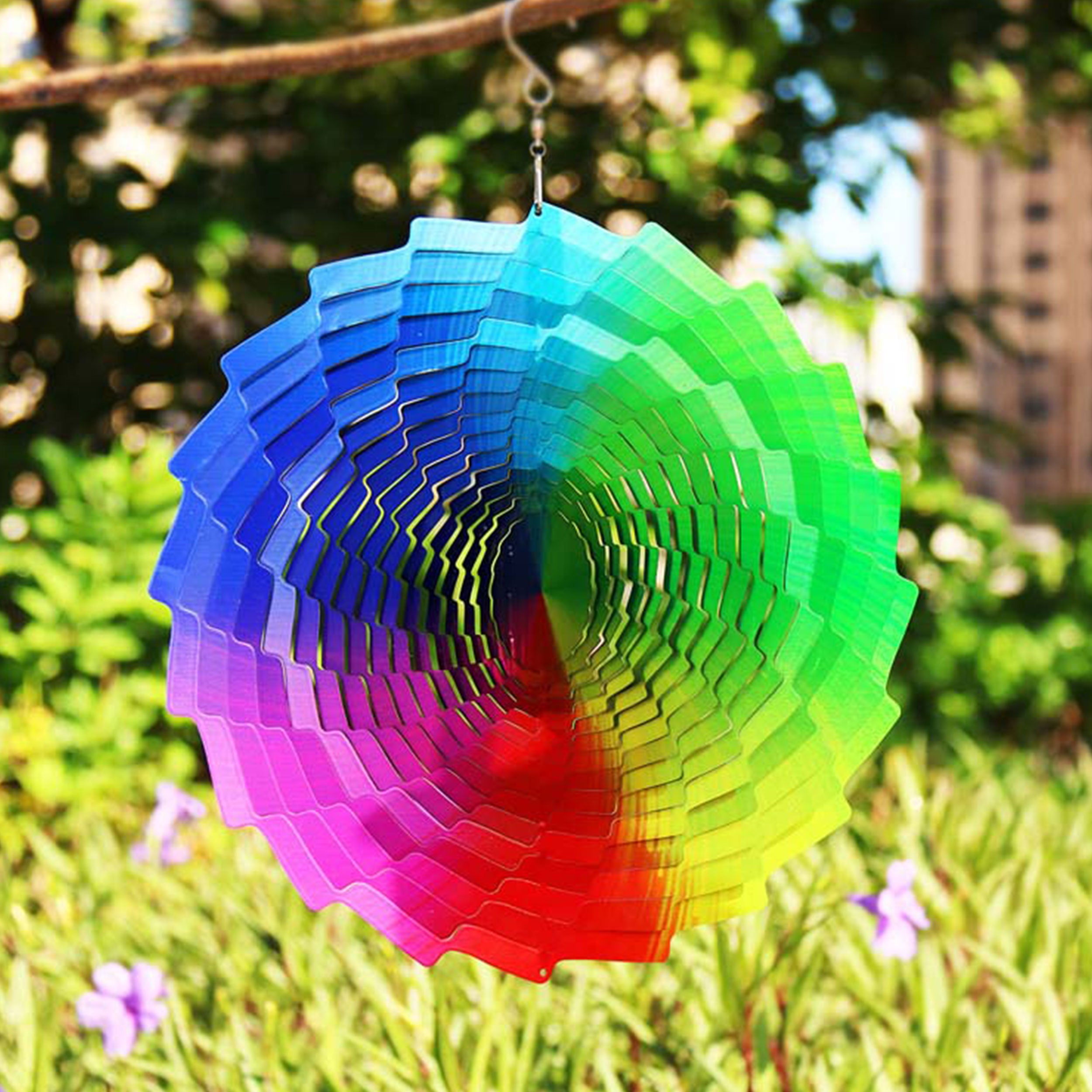 Kinetic Art 3D Rainbow Fountain Metall Windspiel hängend außergewöhnliche Windspiele Edelstahl