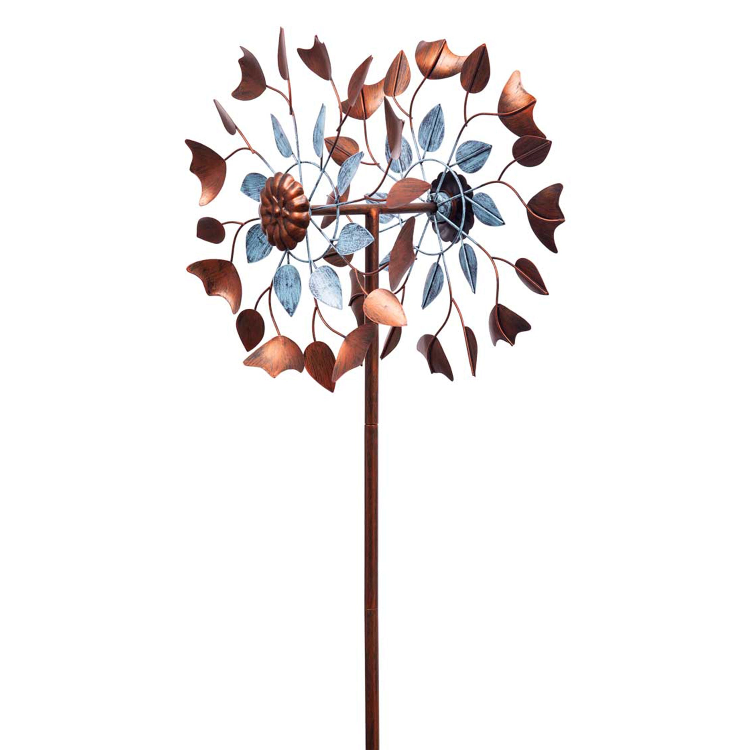 Kinetic Art Copper Leaf Duett Metall Windrad Windspiel Metall Garten Windrad stehend