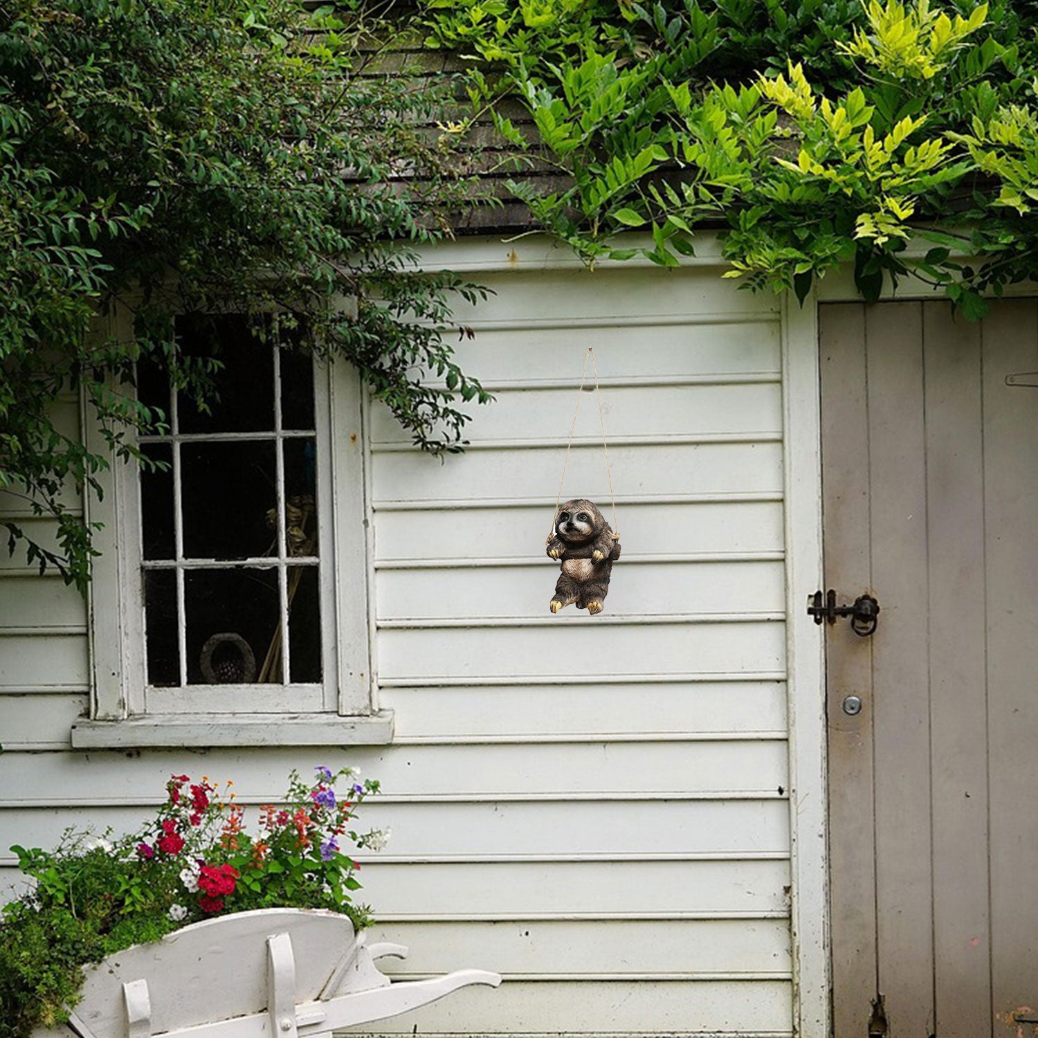 Dekofigur Faultier Josh hängend lebensecht Tierfigur Gartenfigur