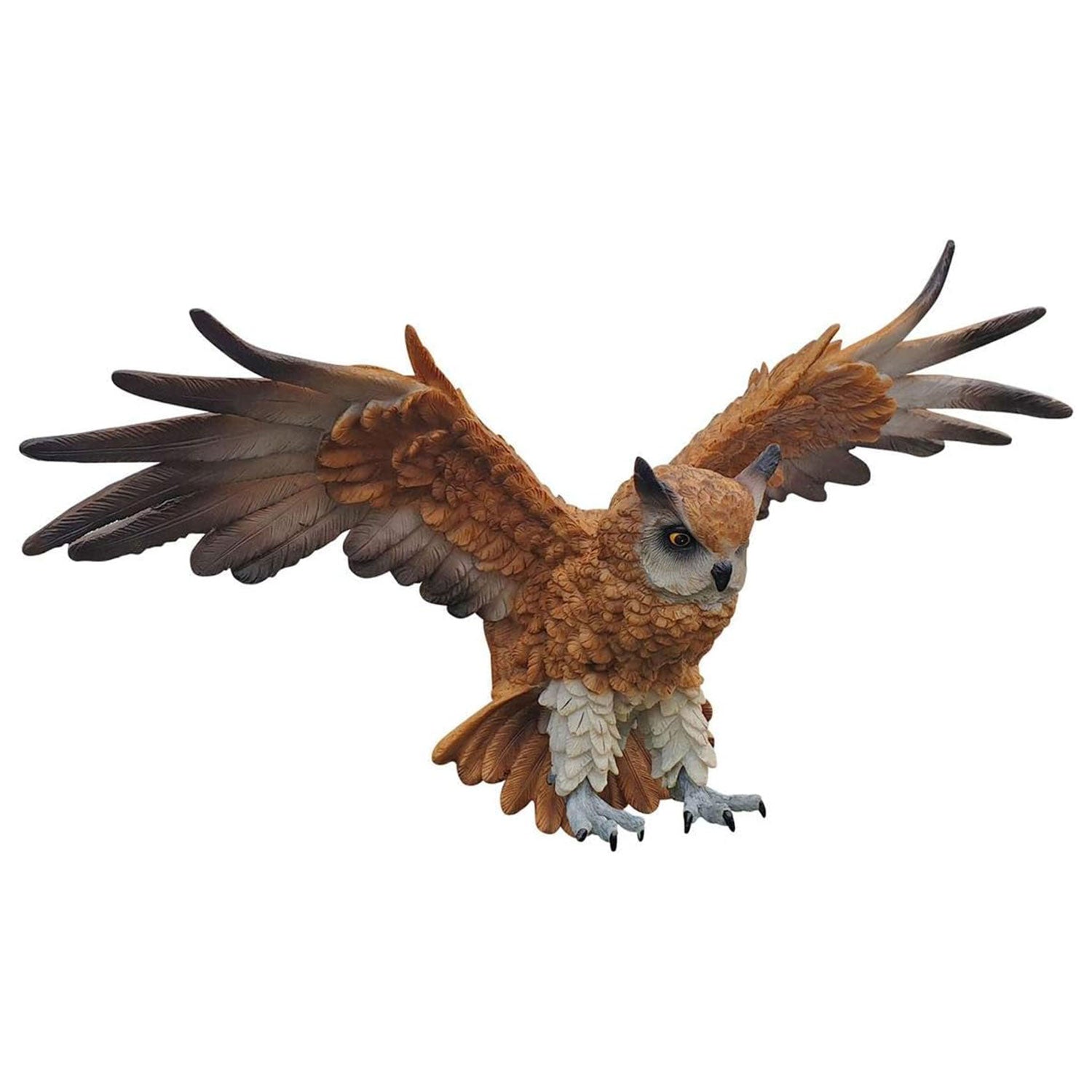 Dekofigur Eule fliegend Wanddeko Tierfigur Greifvogel Uhu Wandrelief