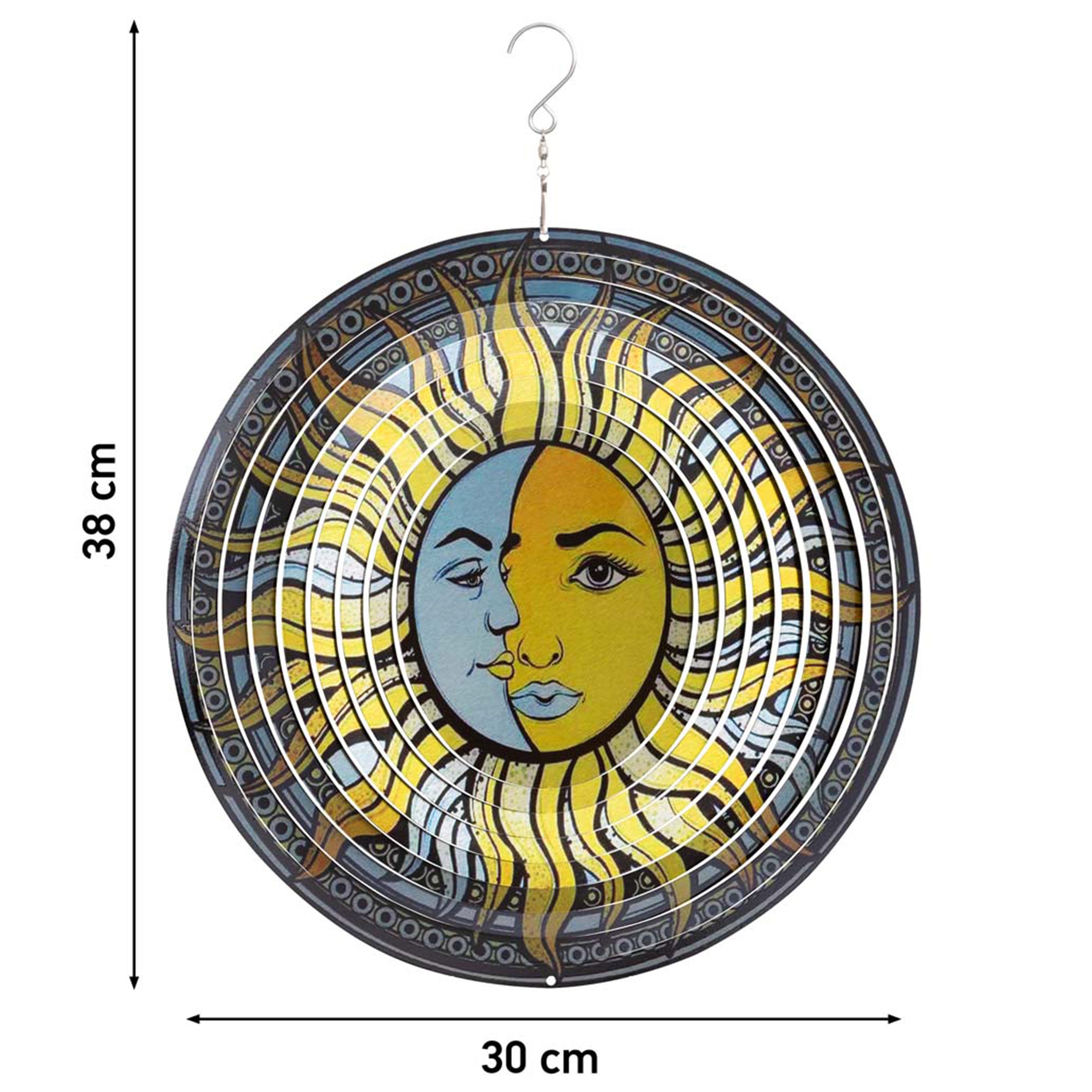 Kinetic Art 3D Sun & Moon Metall Windspiel hängend außergewöhnliche Windspiele Edelstahl