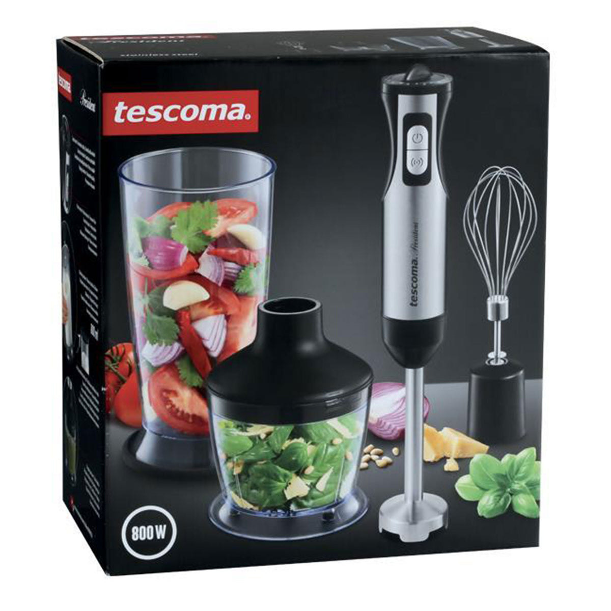 Tescoma 909022 President Stabmixer Edelstahl Pürierstab 800 Watt mit Zubehör Stabmixer Set