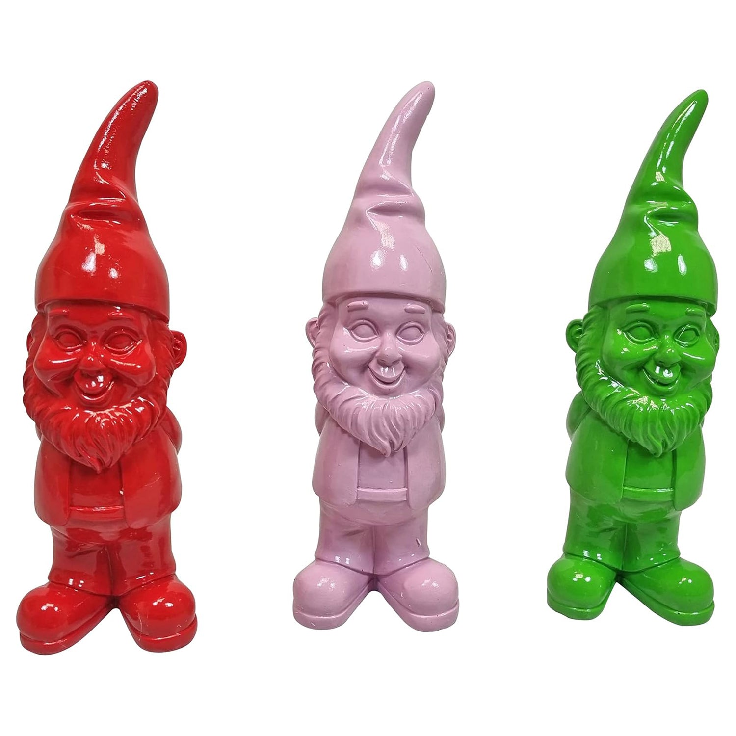 Gartenzwerg bunt Deko Gartenzwerge 3er Set Gartenfigur Zwerg bunte Gartenfiguren