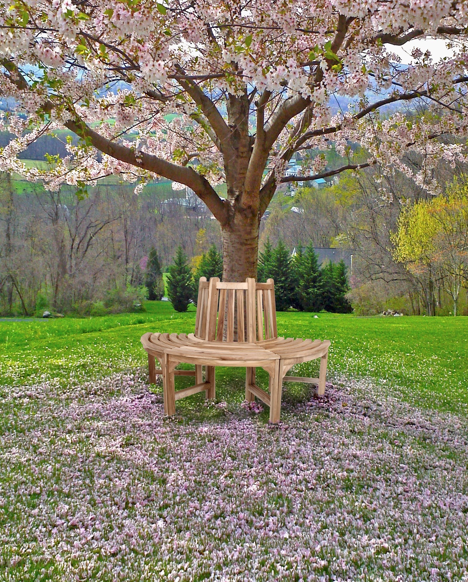 Baumbank Gartenbank JAVA Sitzbank Holzbank robust pflegeleicht Outdoor von Garden Pleasure