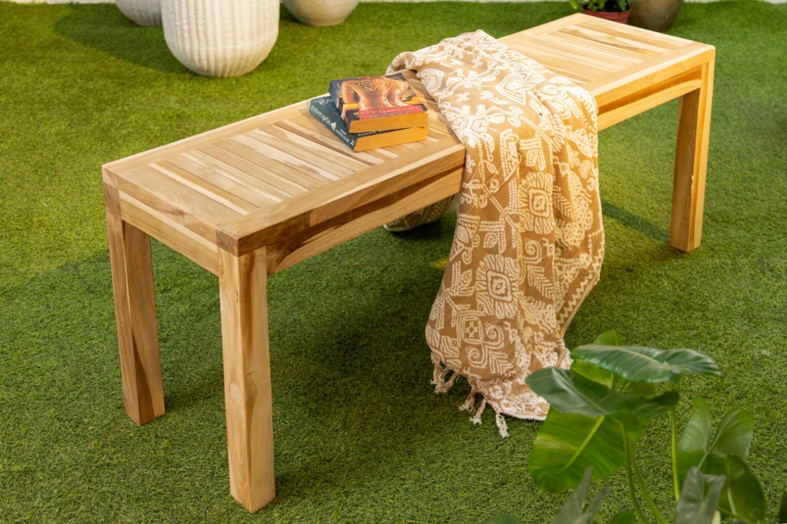 Bank Sitzbank BIARO Gartenbank Teakholz 2-Sitzer von Garden Pleasure