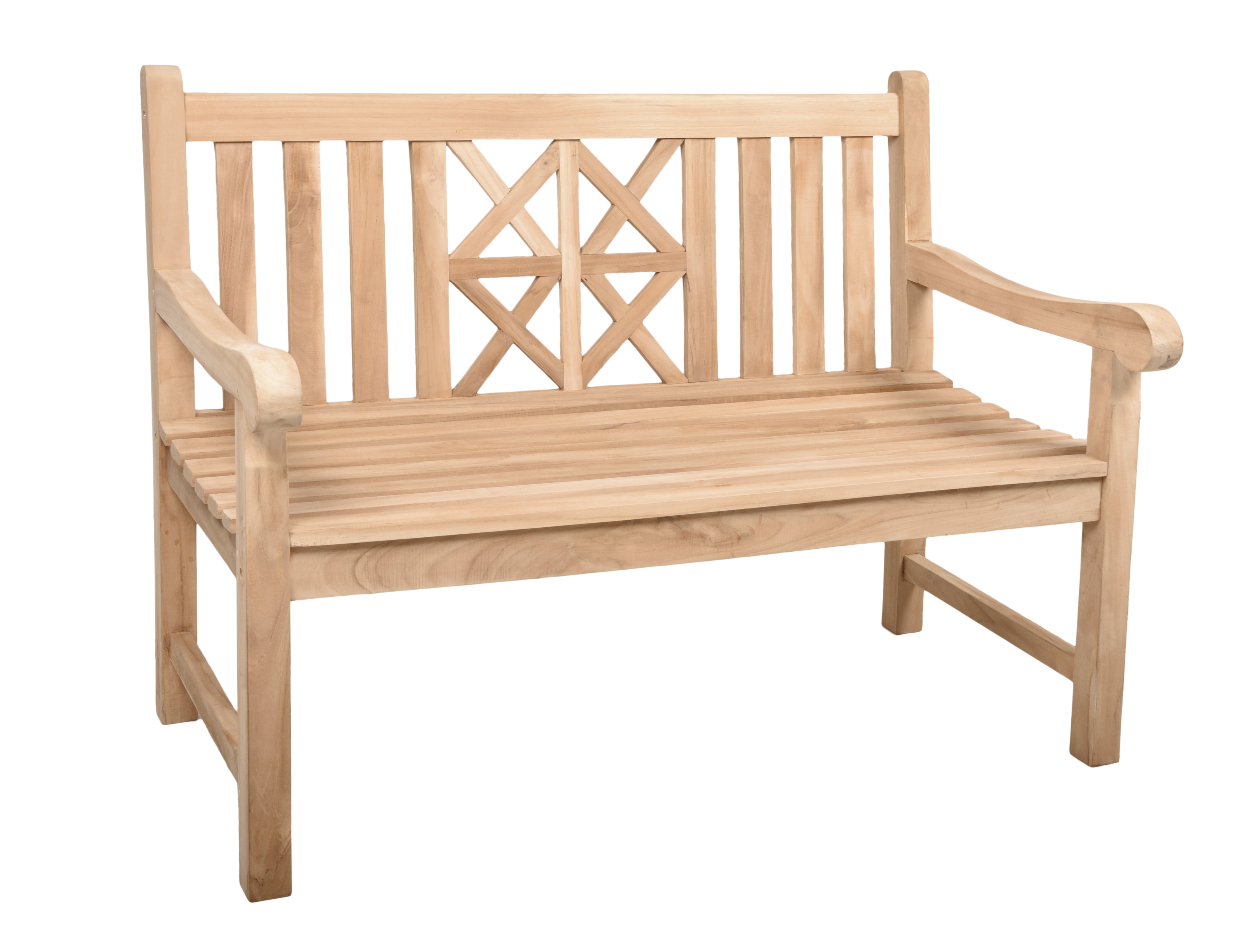 Bank Sitzbank PANTAR Gartenbank Teakholz 2-Sitzer von Garden Pleasure