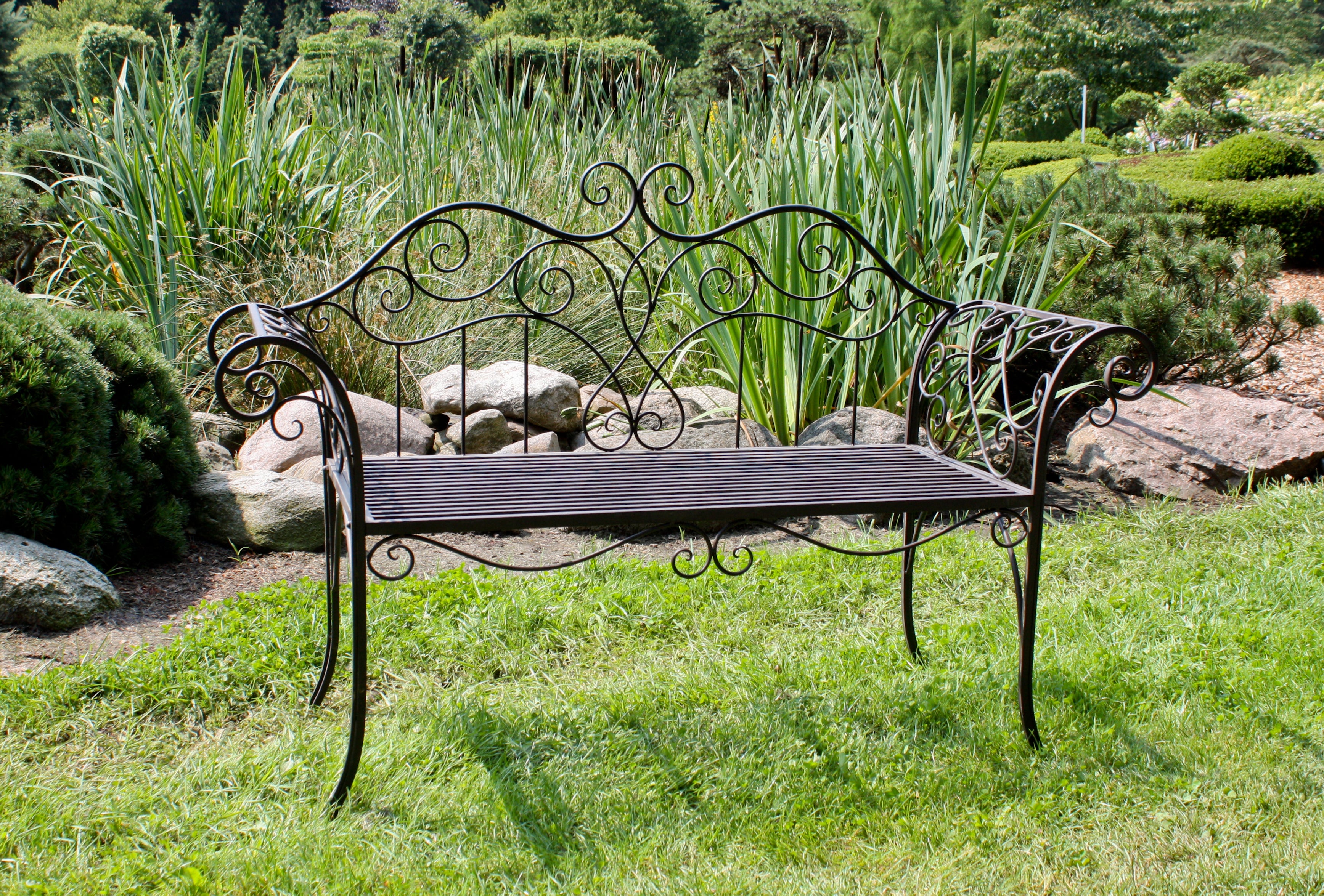 Gartenbank Sitzbank SELENE Metallbank Rostoptik von Garden Pleasure