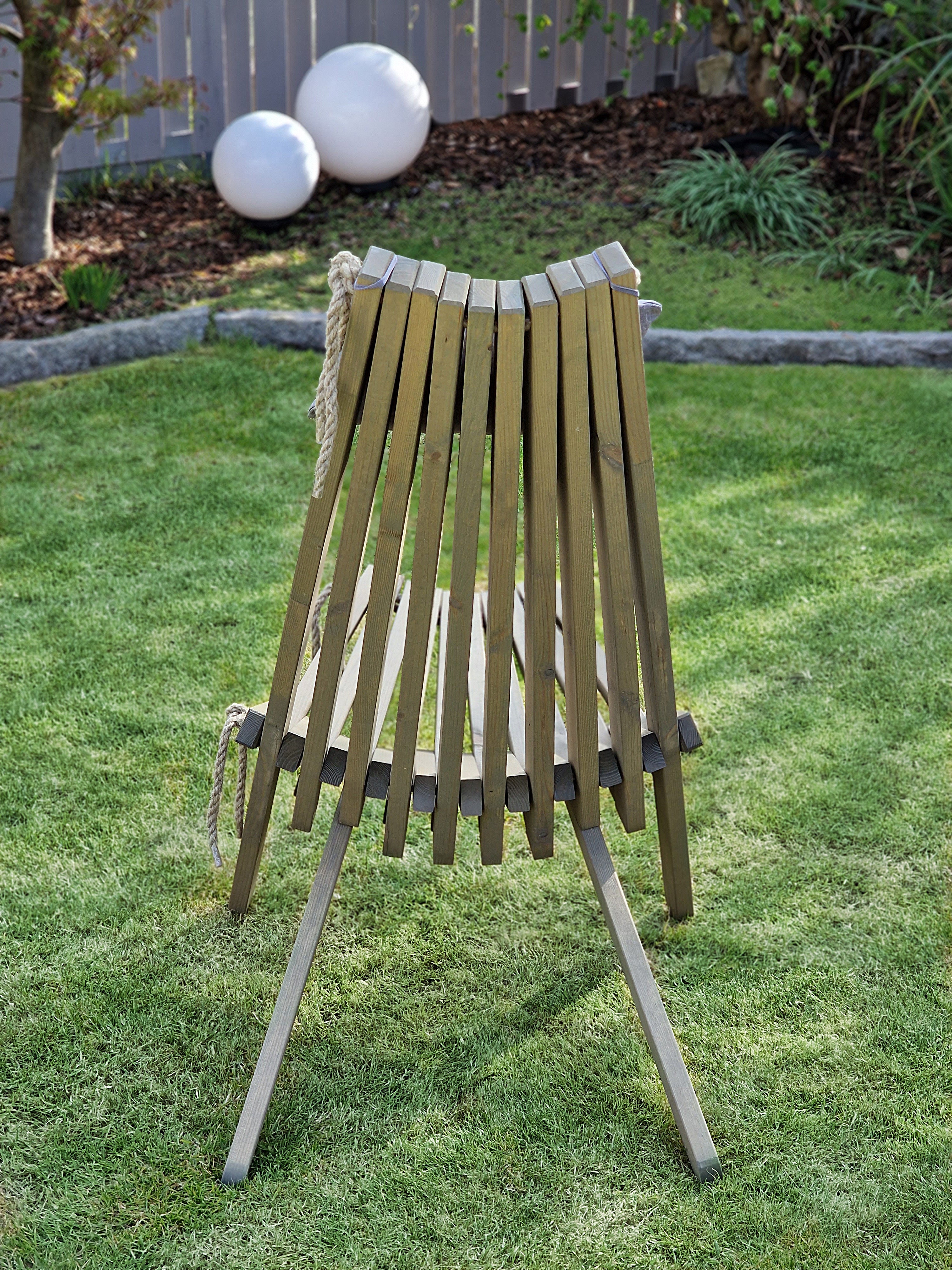 Gartenstuhl Relaxsessel FALUN Holz-Liegestuhl ergonomisch Kiefer von Garden Pleasure