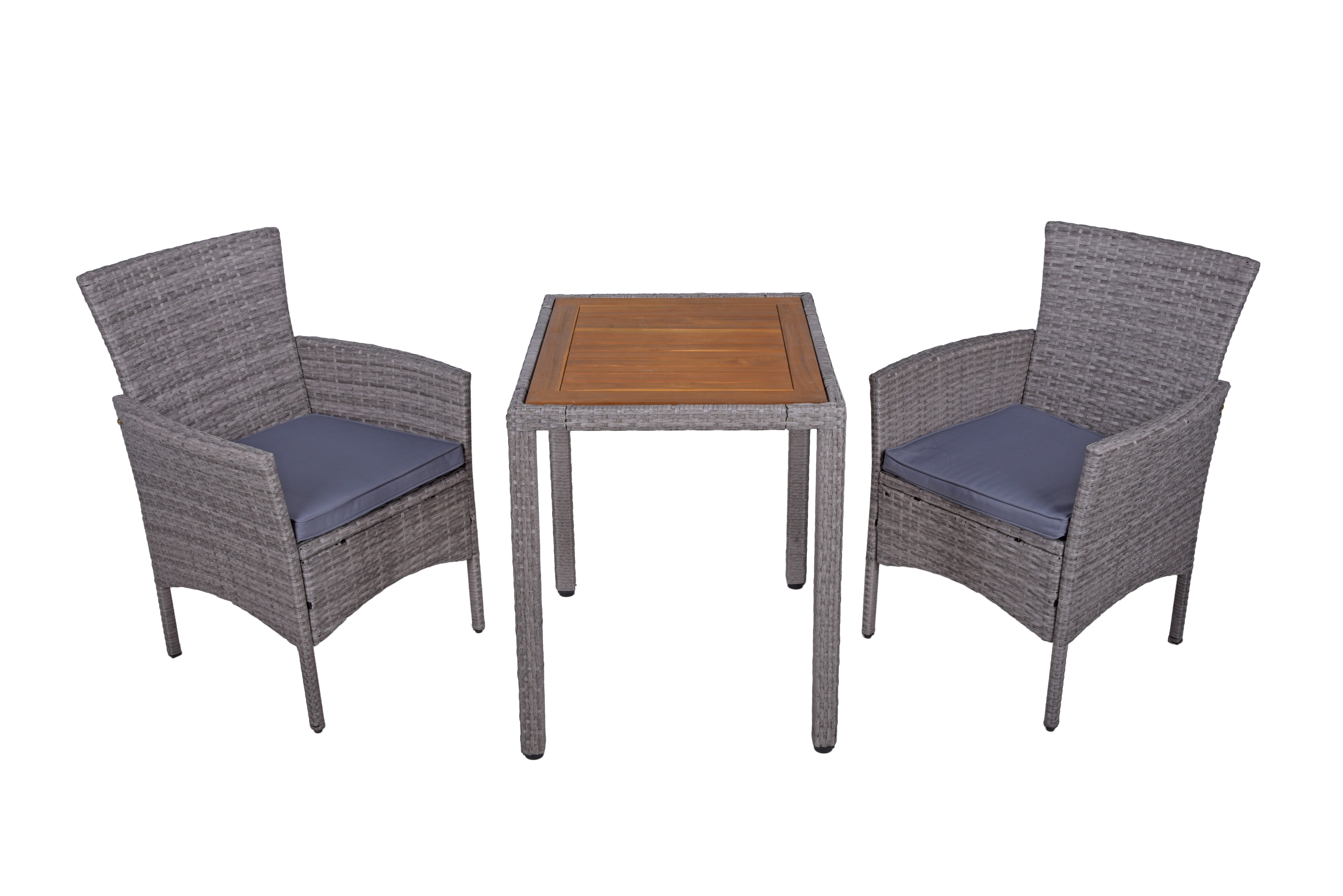 Sitzgruppe Balkonset DAKOTA 3-teilig Tisch 2 Sessel Polyrattan von Garden Pleasure