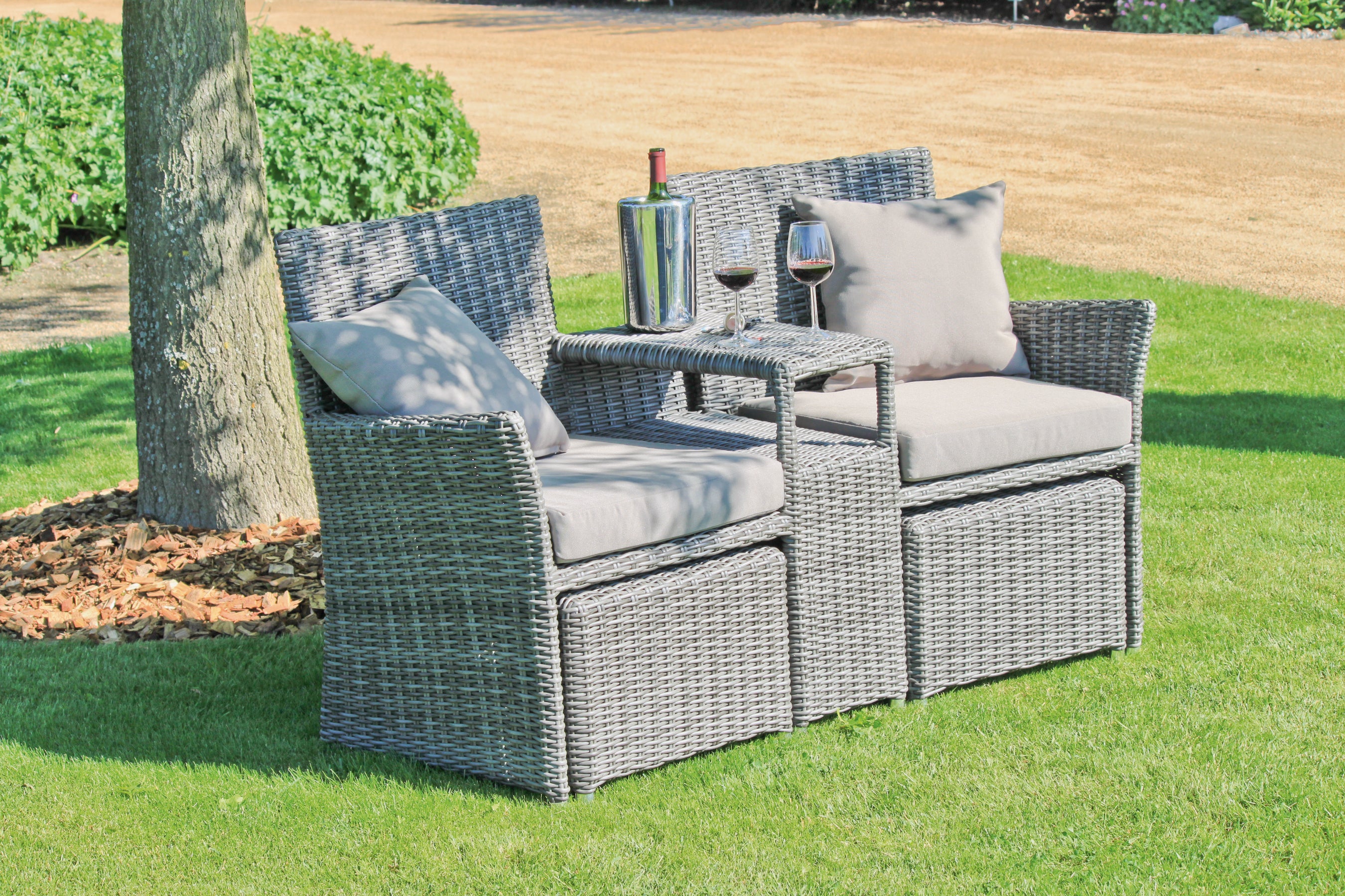 Doppelsessel-Set Loungeset Gartenlounge Outdoor-Set robust pflegeleicht Outdoor von Garden Pleasure