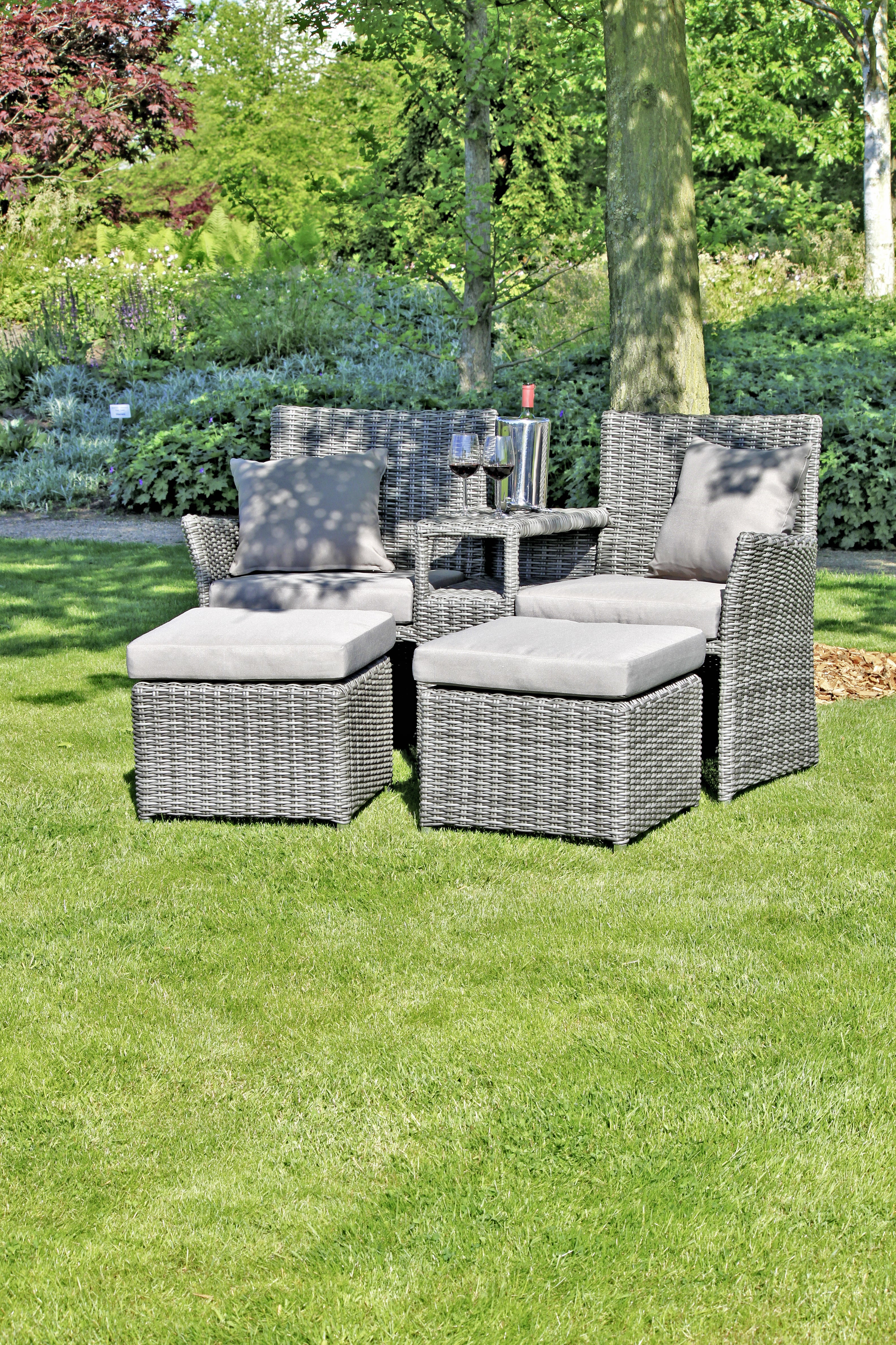 Doppelsessel-Set Loungeset Gartenlounge Outdoor-Set robust pflegeleicht Outdoor von Garden Pleasure