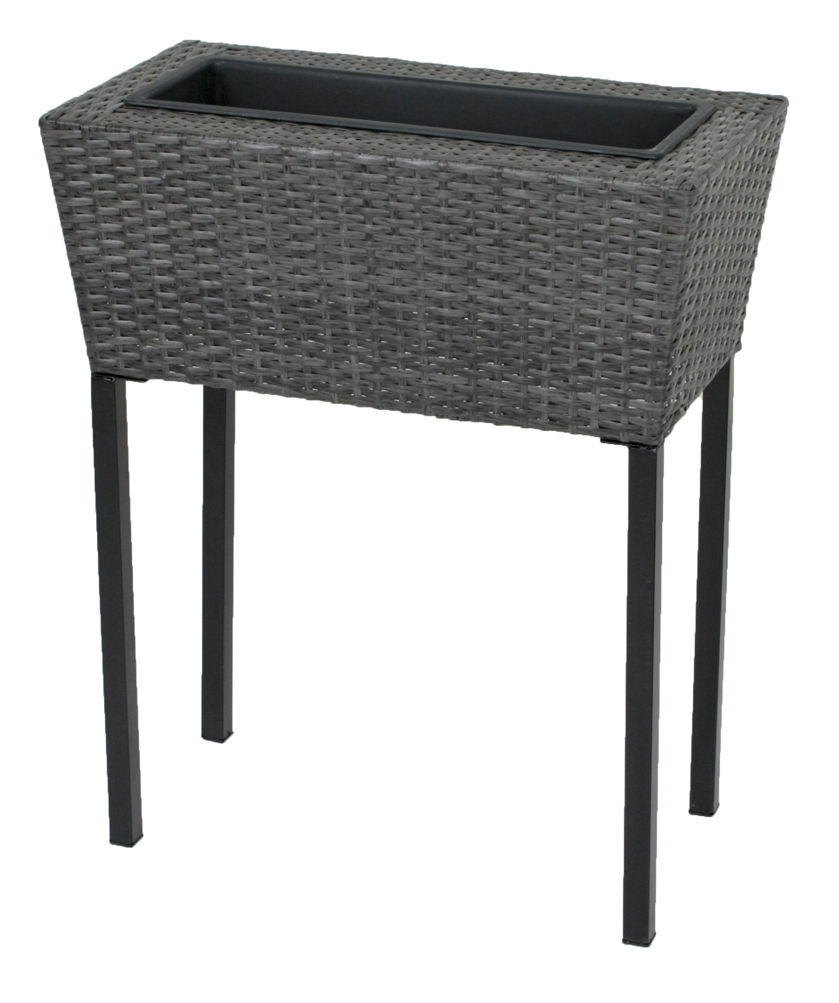 Hochbeet Pflanzkasten IRIS 2er Set Polyrattan dunkelgrau von Garden Pleasure