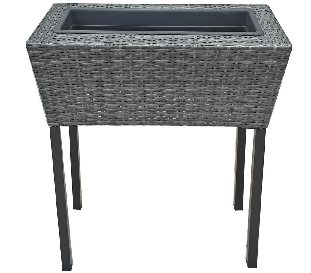 Hochbeet Pflanzkasten IRIS 2er Set Polyrattan dunkelgrau von Garden Pleasure