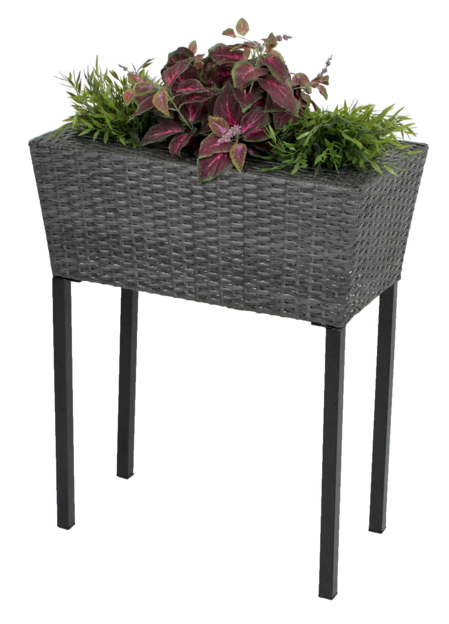Hochbeet Pflanzkasten IRIS 2er Set Polyrattan dunkelgrau von Garden Pleasure