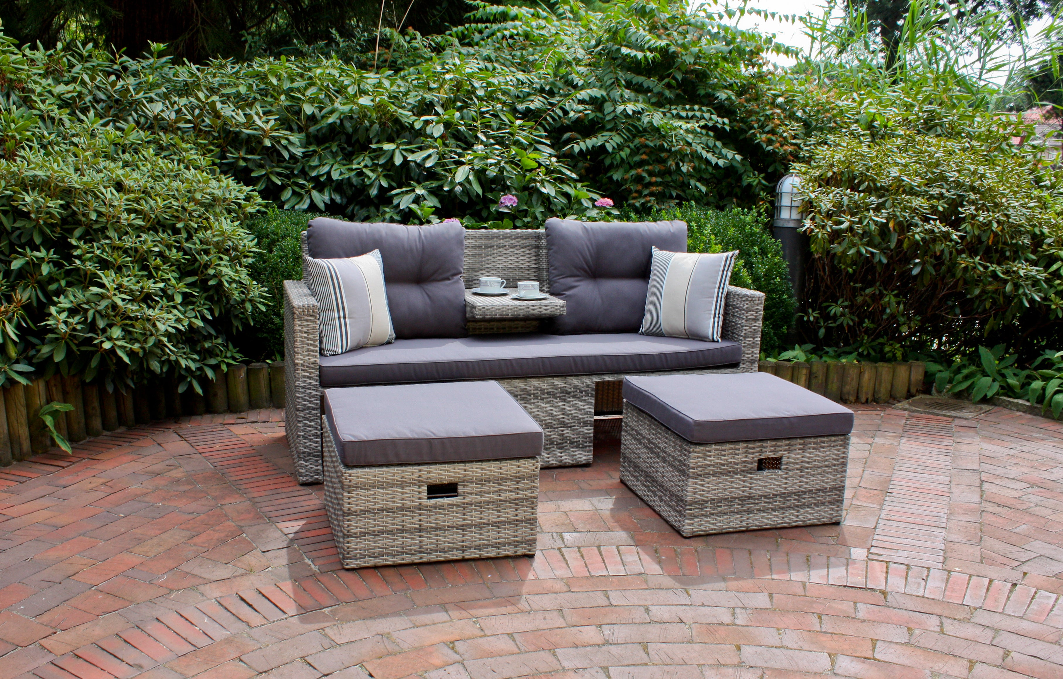 Loungesofa Loungeset VALLETTA Gartenlounge Outdoor-Set robust pflegeleic Outdoor von Garden Pleasure