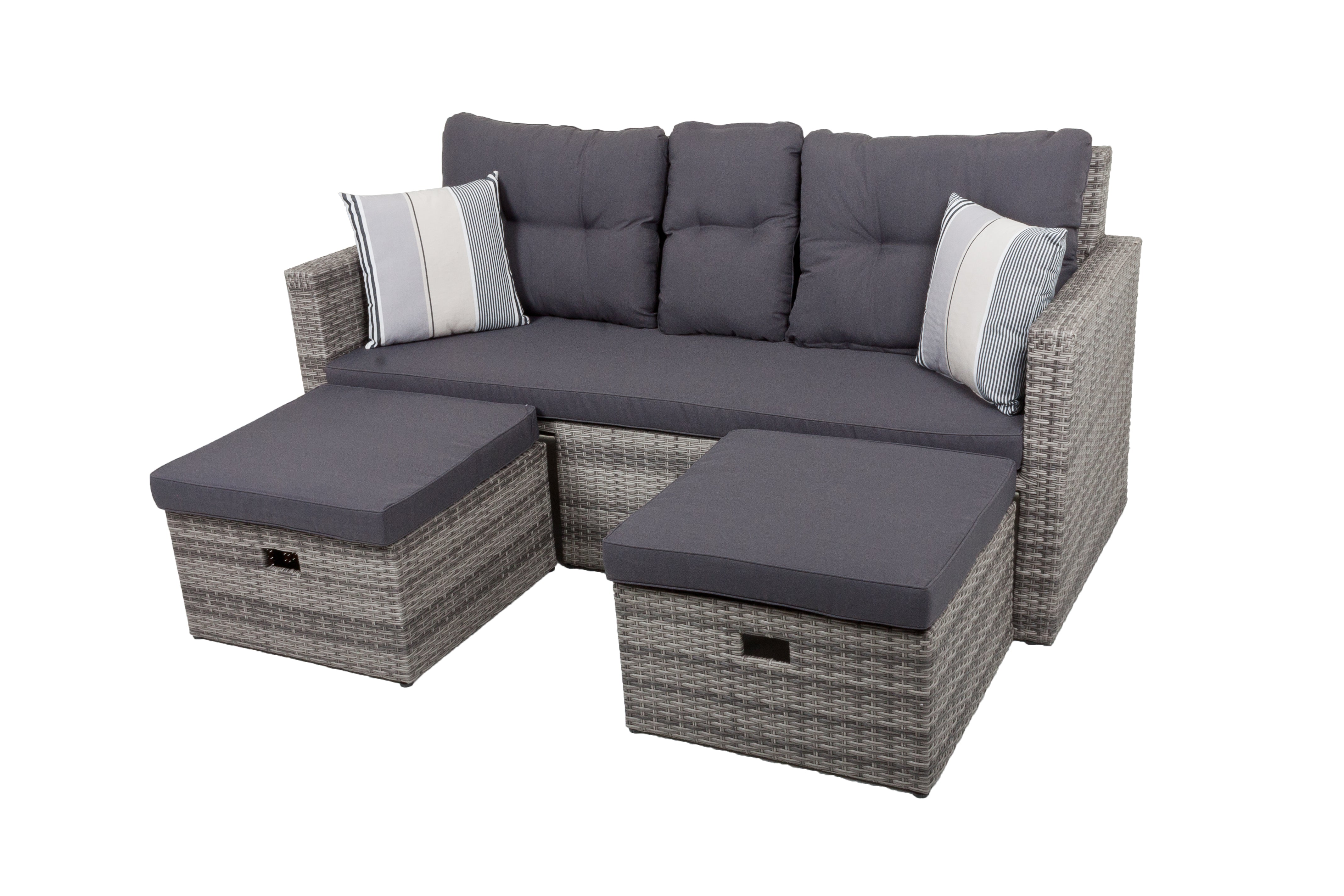 Loungesofa Loungeset VALLETTA Gartenlounge Outdoor-Set robust pflegeleic Outdoor von Garden Pleasure