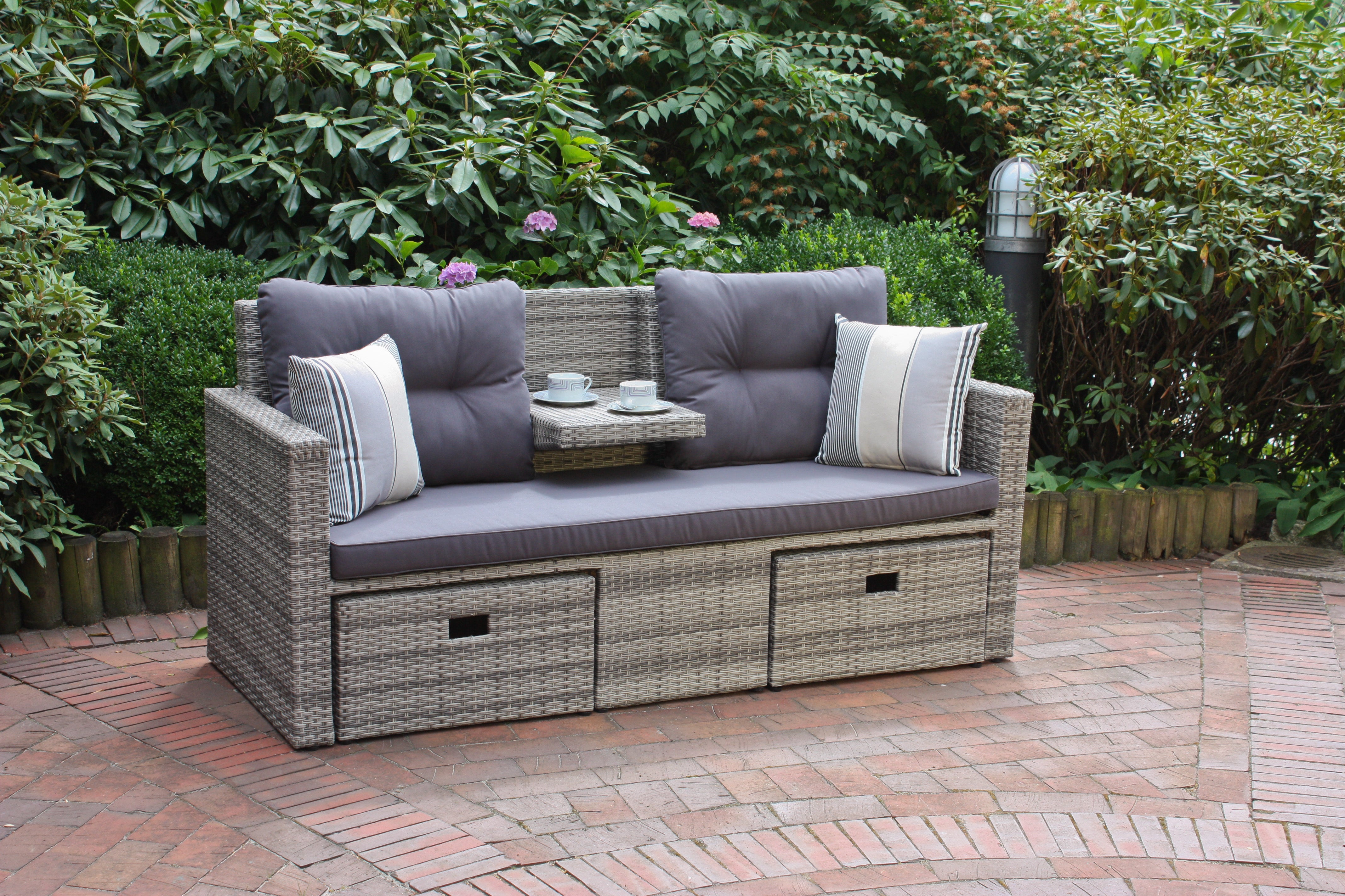 Loungesofa Loungeset VALLETTA Gartenlounge Outdoor-Set robust pflegeleic Outdoor von Garden Pleasure