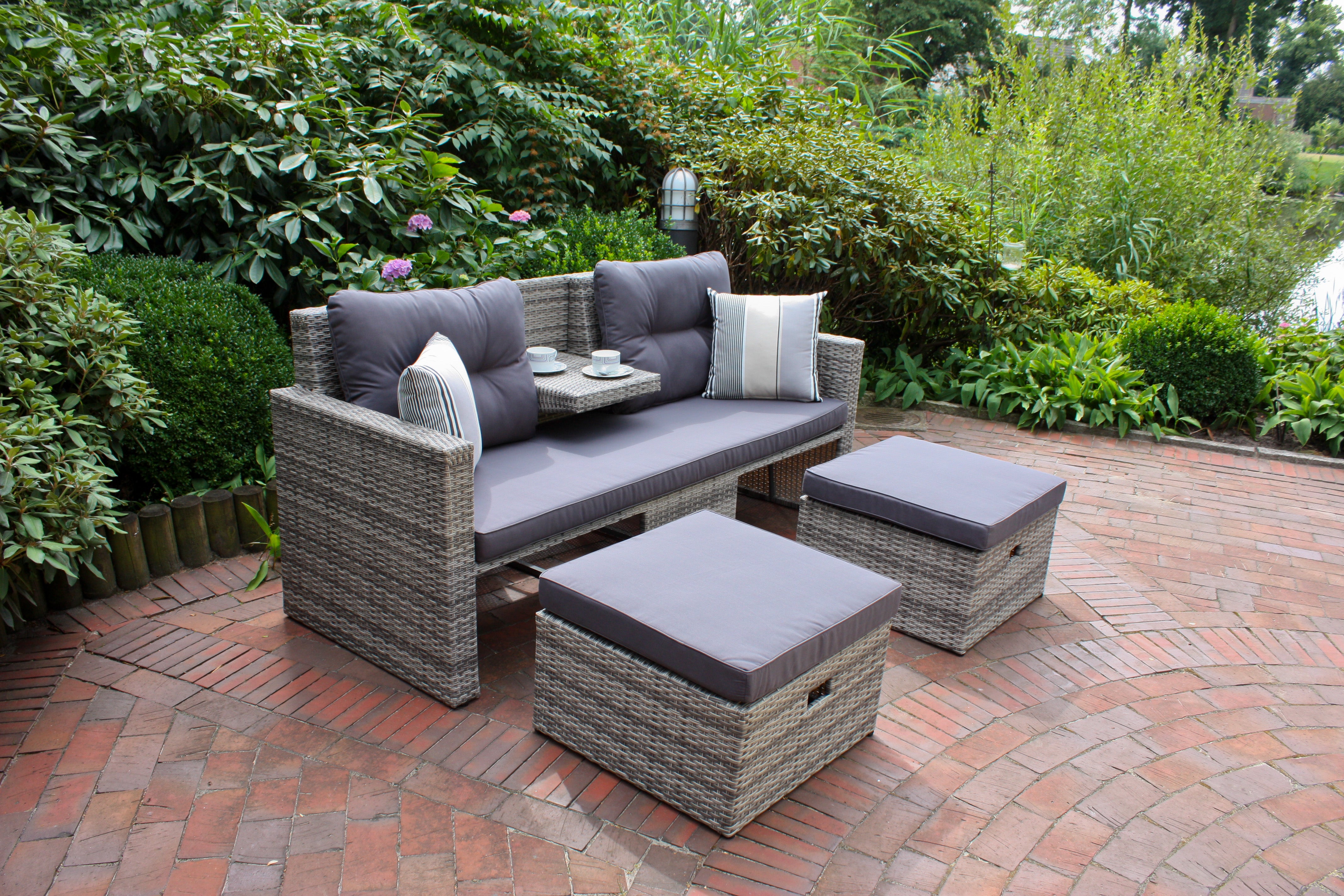 Loungesofa Loungeset VALLETTA Gartenlounge Outdoor-Set robust pflegeleic Outdoor von Garden Pleasure