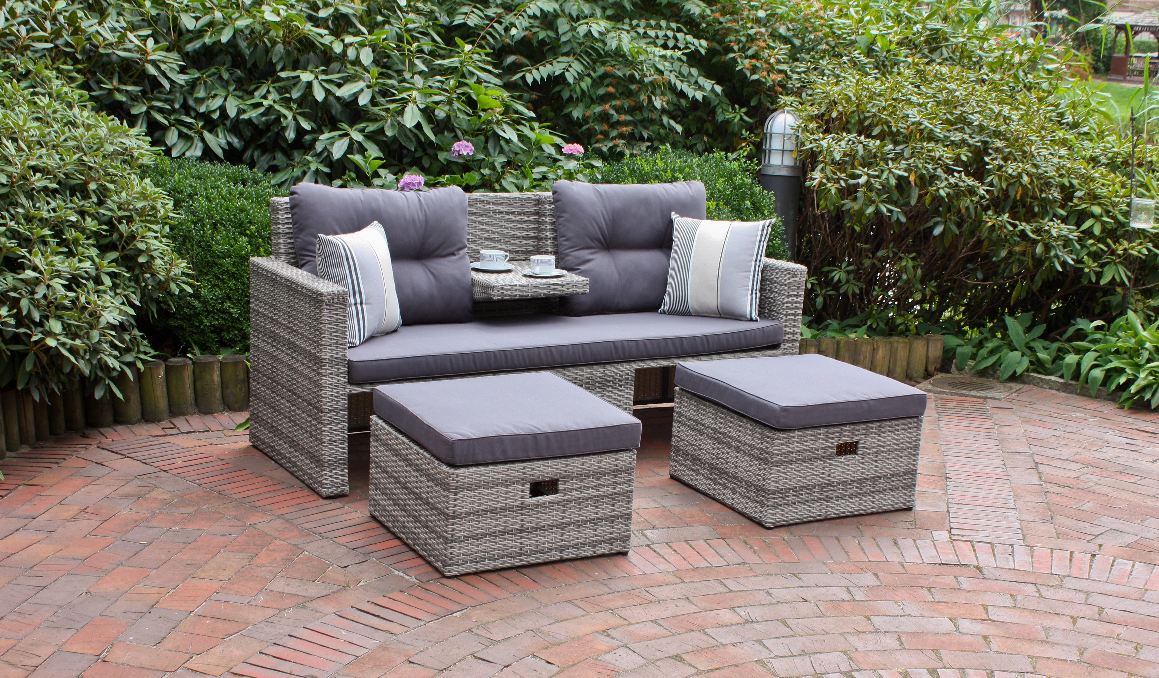 Loungesofa Loungeset VALLETTA Gartenlounge Outdoor-Set robust pflegeleic Outdoor von Garden Pleasure