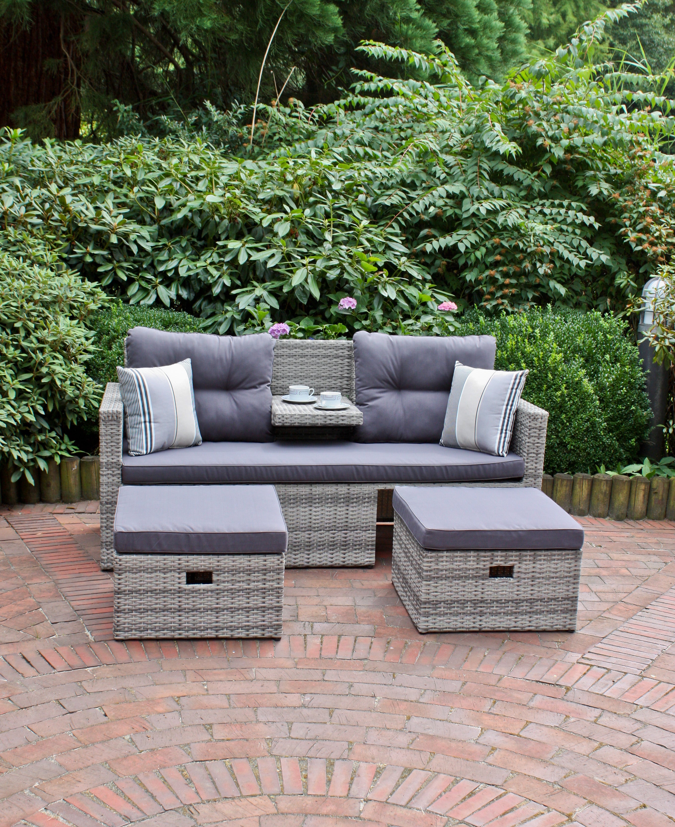 Loungesofa Loungeset VALLETTA Gartenlounge Outdoor-Set robust pflegeleic Outdoor von Garden Pleasure