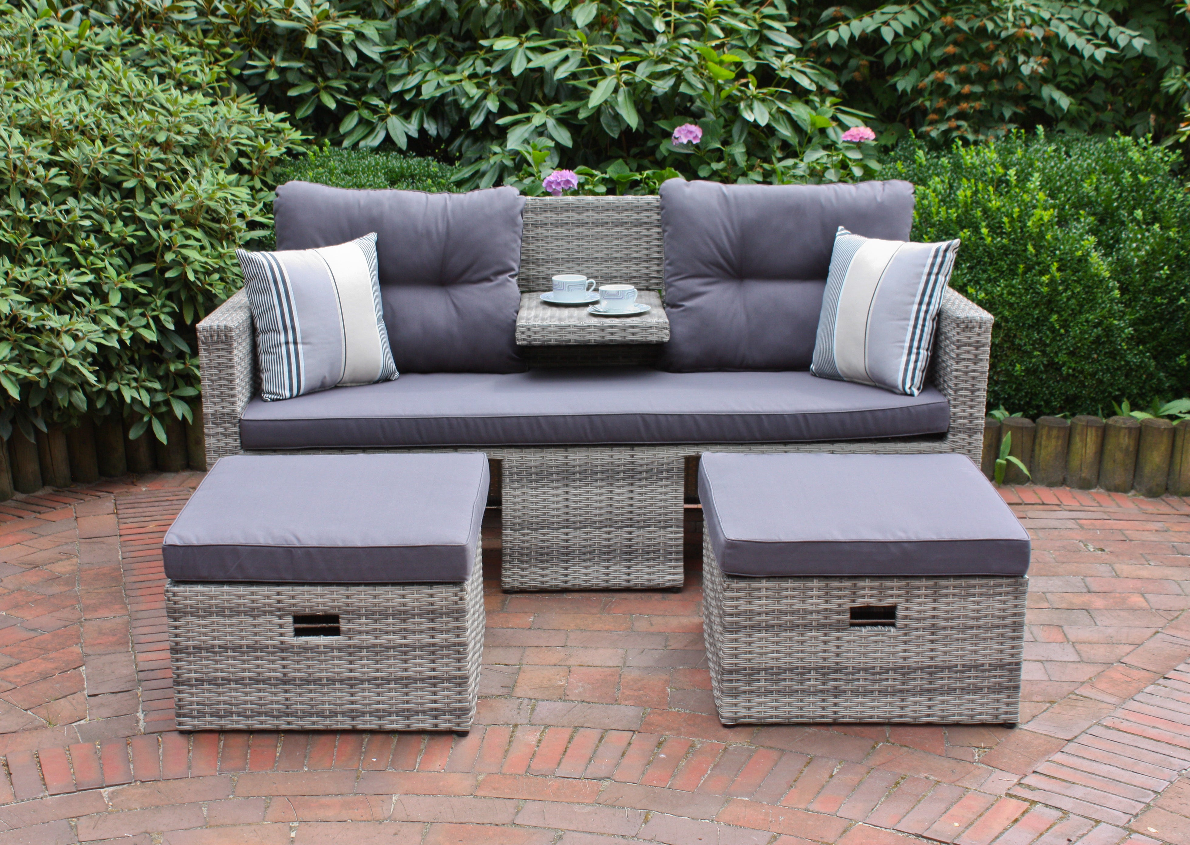 Loungesofa Loungeset VALLETTA Gartenlounge Outdoor-Set robust pflegeleic Outdoor von Garden Pleasure