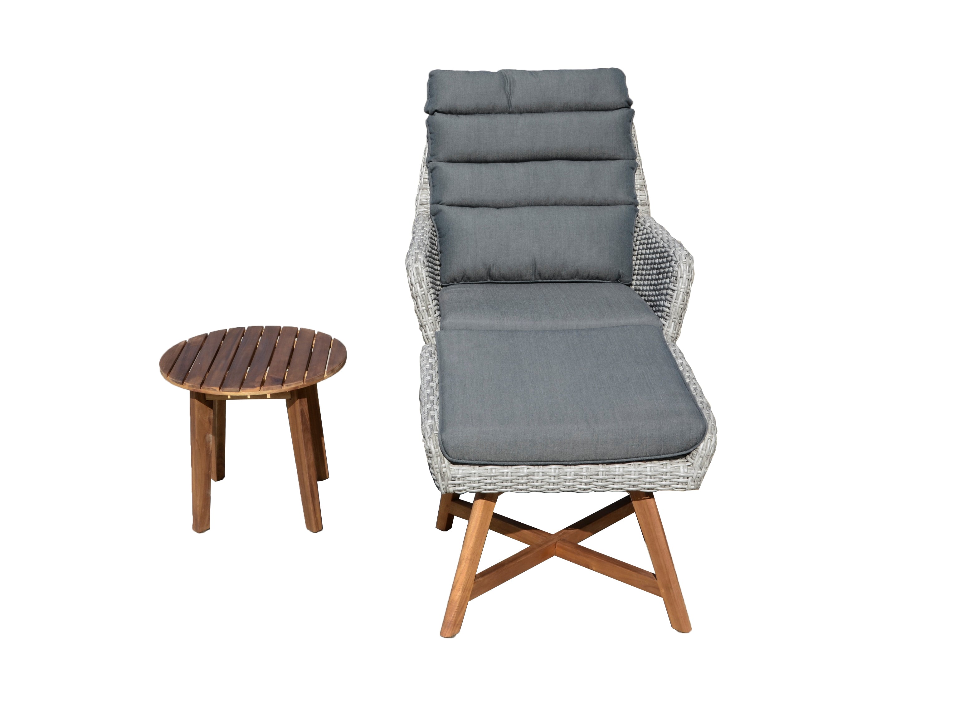 Sessel-Set Loungeset CALVIA 3-teilig Gartenmöbel Polyrattan Holz von Garden Pleasure