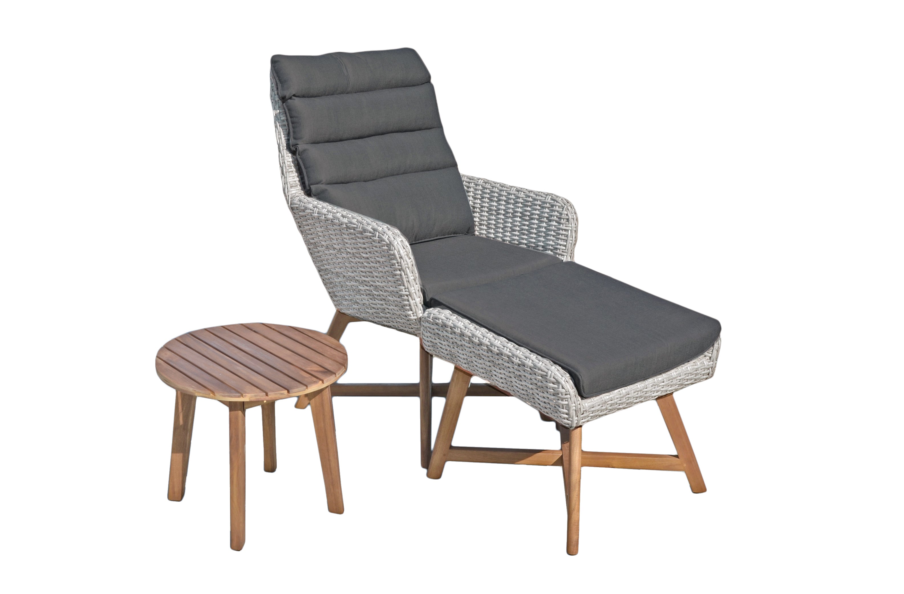 Sessel-Set Loungeset CALVIA 3-teilig Gartenmöbel Polyrattan Holz von Garden Pleasure