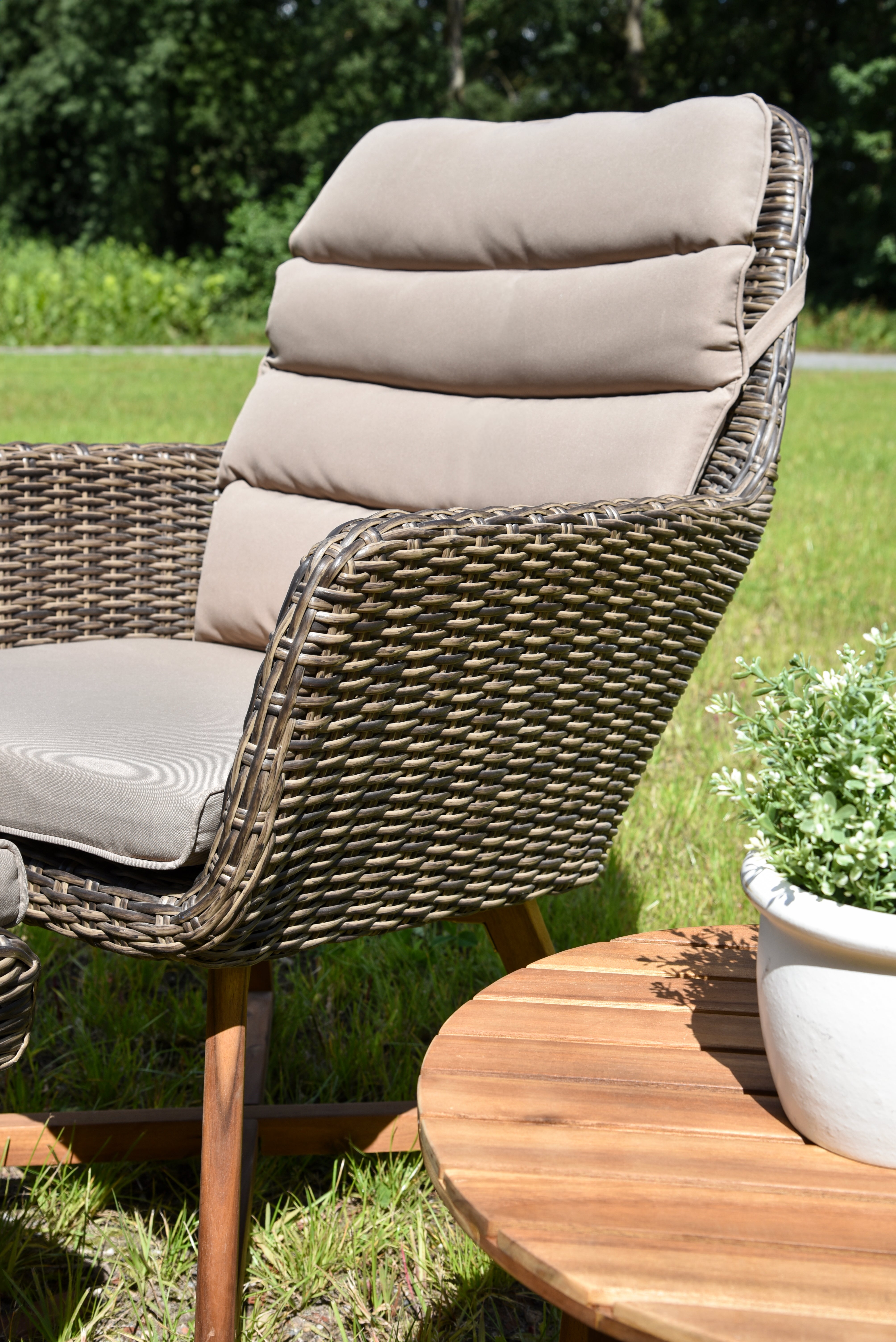 Sessel-Set Loungeset CALVIA 3-teilig Gartenmöbel Polyrattan Holz coffee von Garden Pleasure