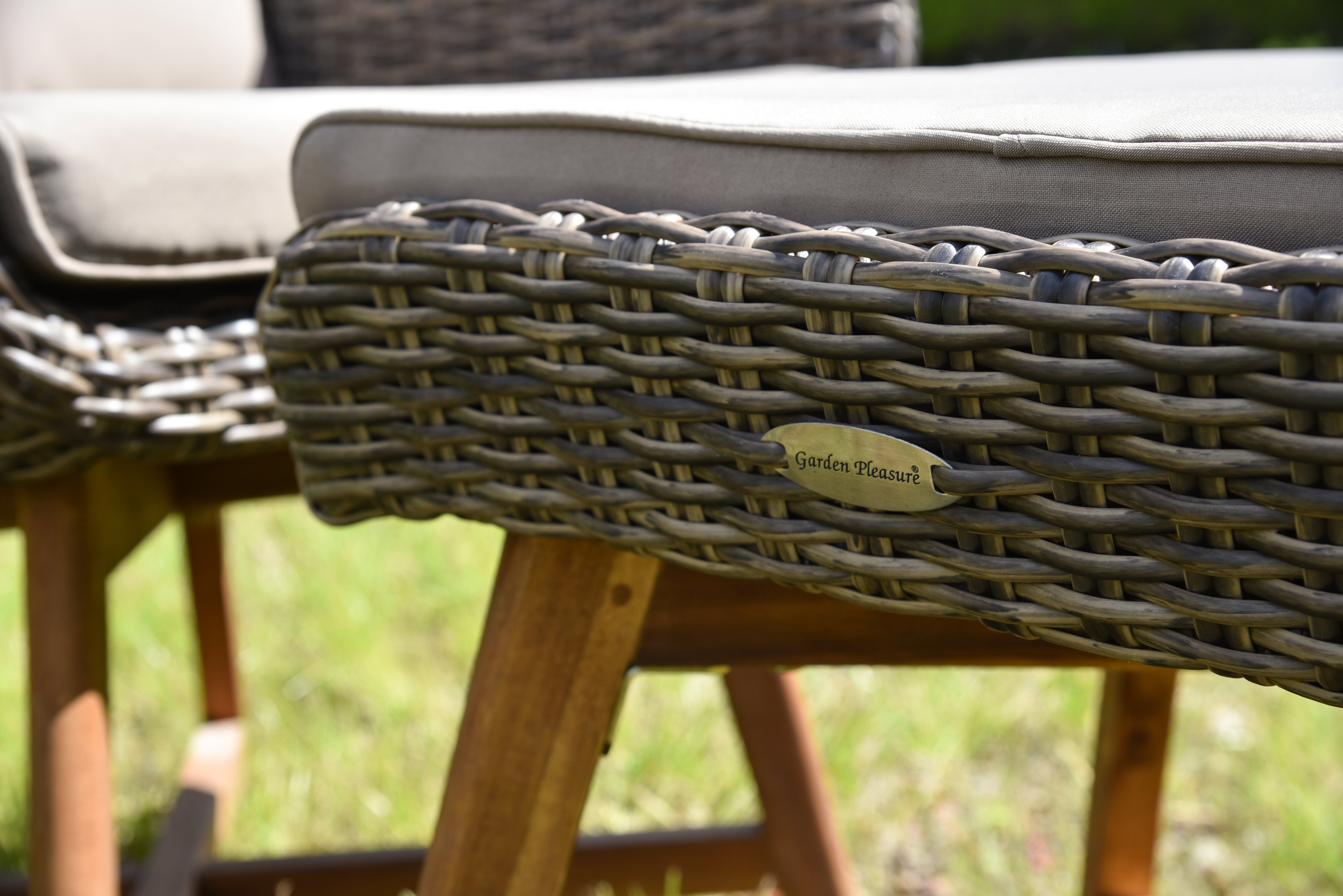 Sessel-Set Loungeset CALVIA 3-teilig Gartenmöbel Polyrattan Holz coffee von Garden Pleasure