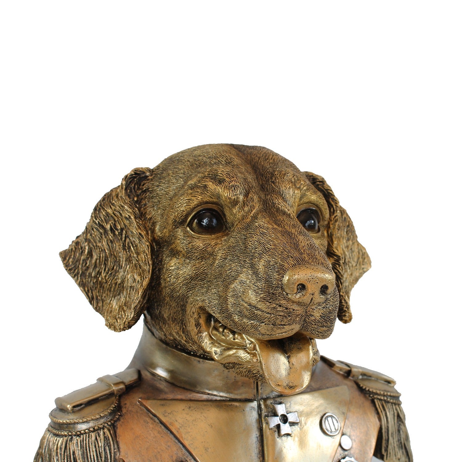 Hundefigur "Der General" Verrückte Hunde Deko handbemalt Hunde Büste Hunde Skulptur