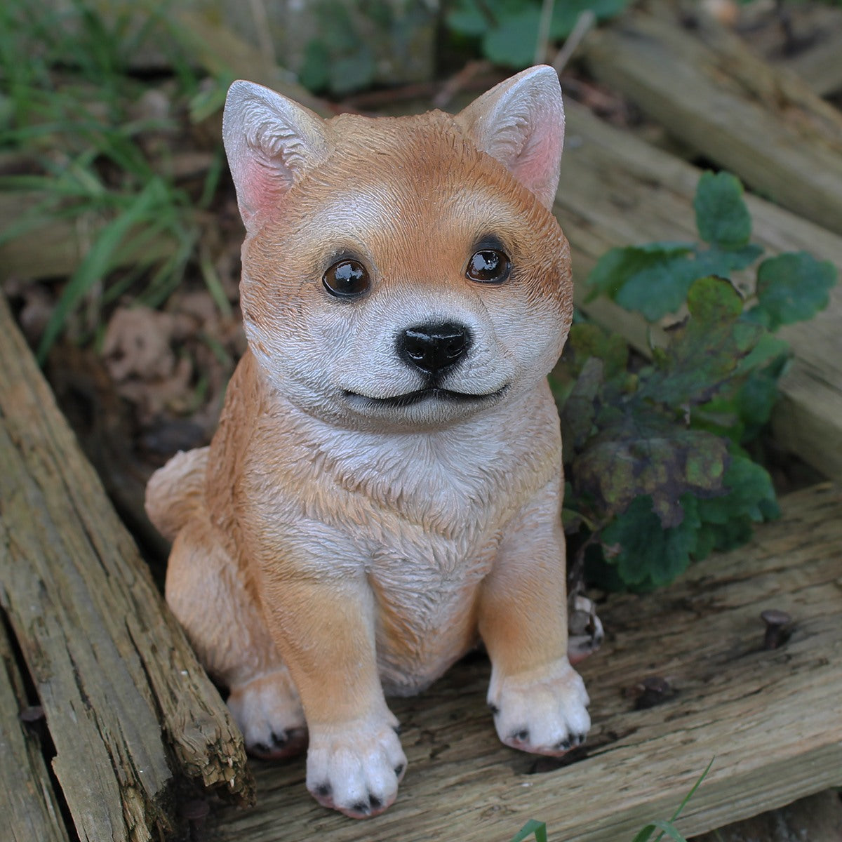Hunde Figur Shiba Inu sitzend Tierfigur