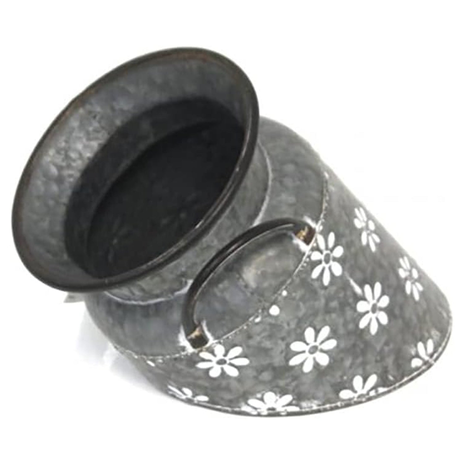 Wand Blumentopf Metall | Wand Pflanztopf Milchkanne mit Dekor | Hänge-Übertopf im Landhausstil