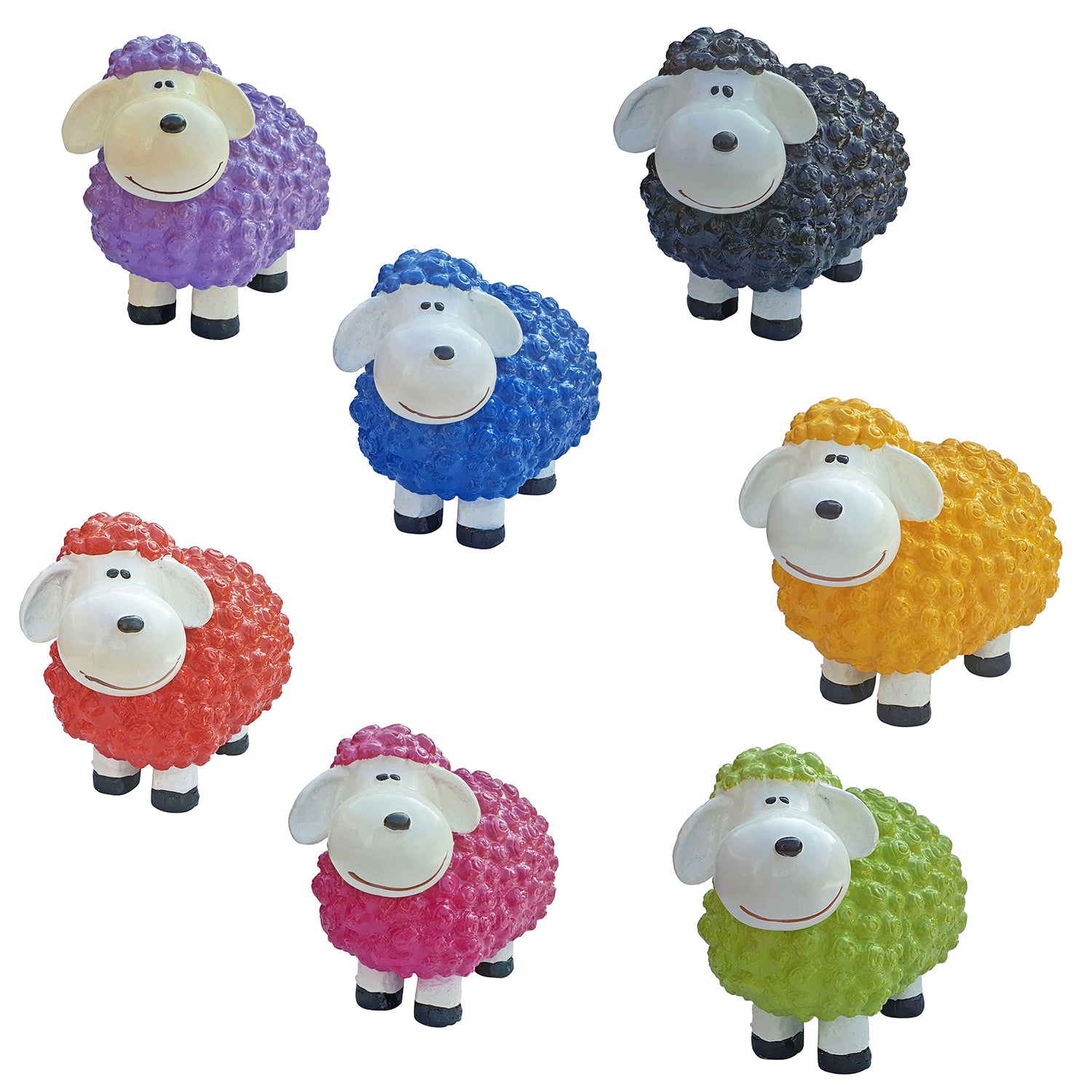 Deko Schaf Gartenfigur Schaf Bunte Schafe für den Garten