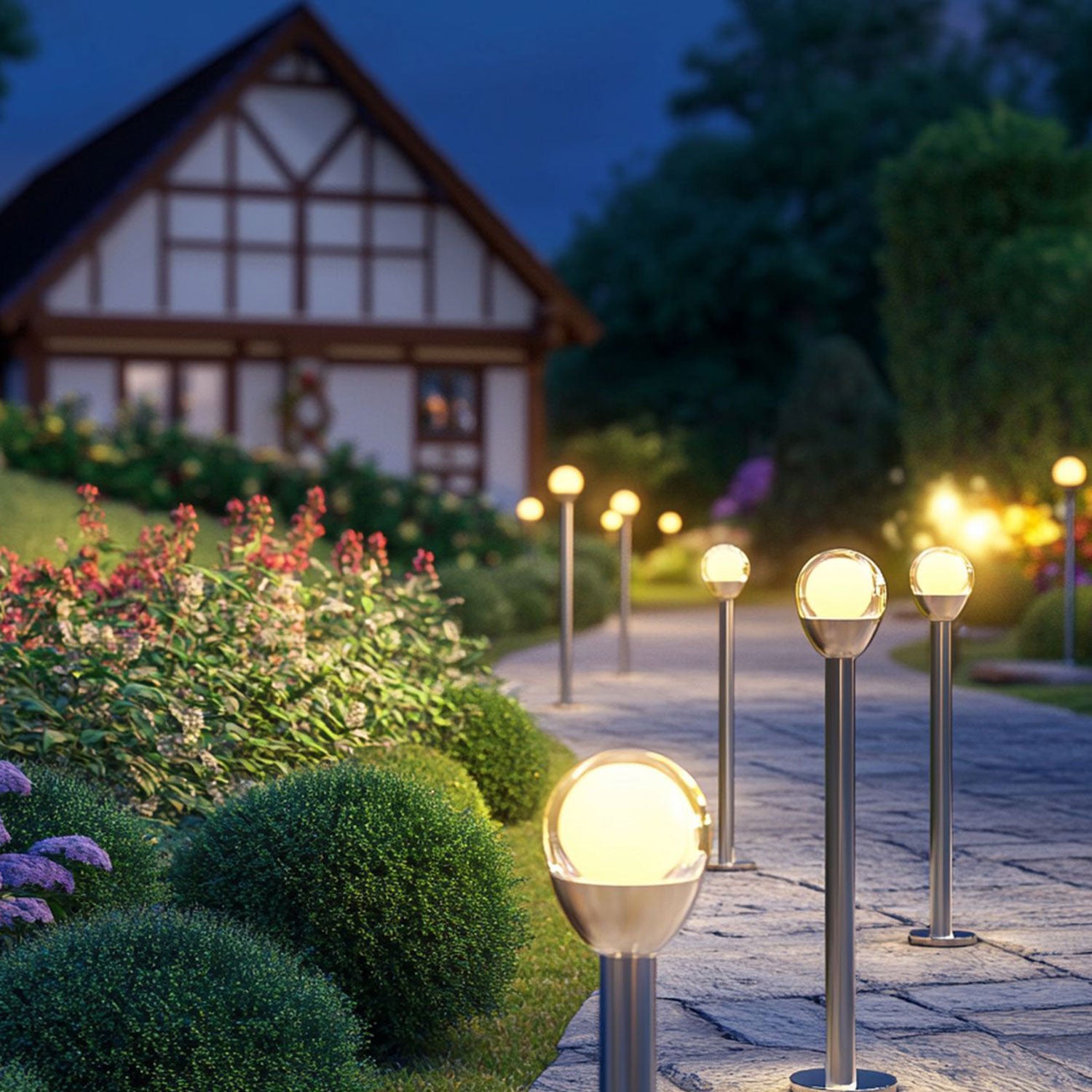 LED Solarleuchten Garten Solarlampen Garten Edelstahl Solarleuchten Echtglas Crackle Glas