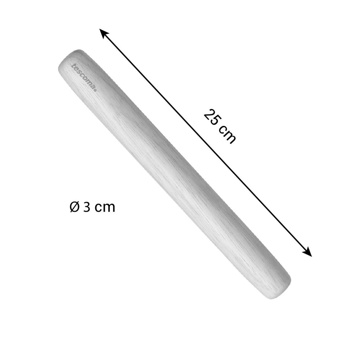 Tescoma DELÍCIA Holz-Teigrolle 25 cm, Ø 3 cm zum Ausrollen