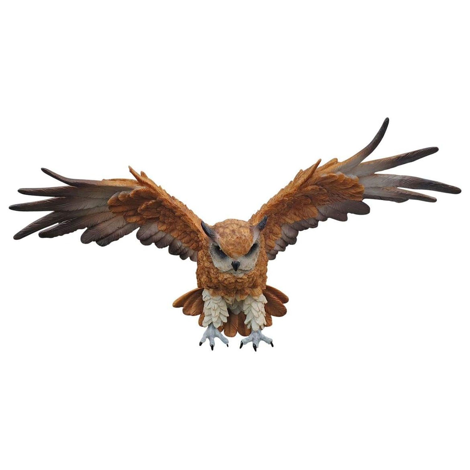 Dekofigur Eule fliegend Wanddeko Tierfigur Greifvogel Uhu Wandrelief