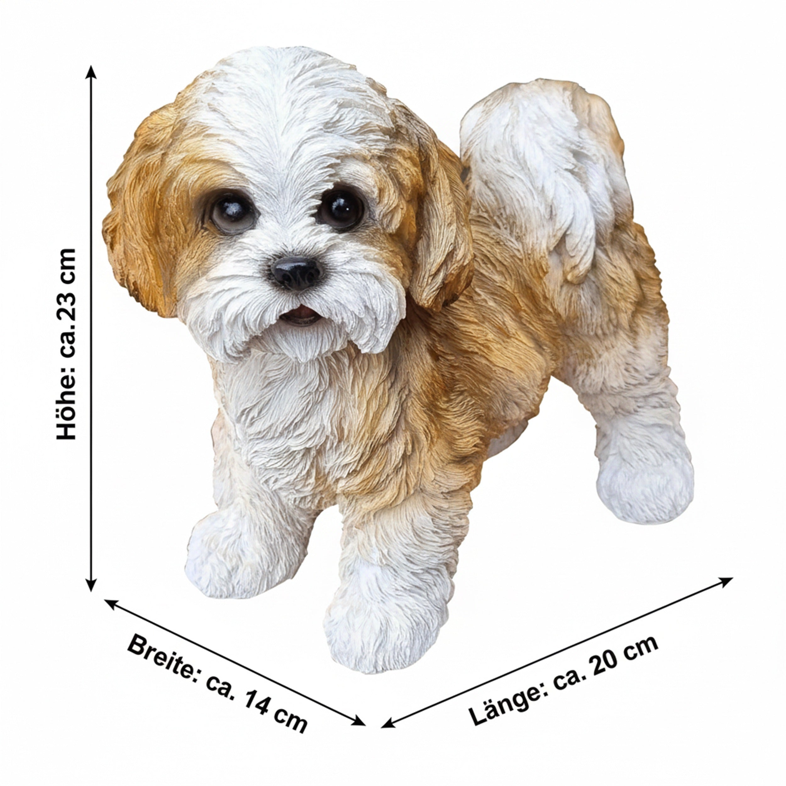Dekofigur Hunde Figur Shih Tzu Toffie handbemalt wetterfest
