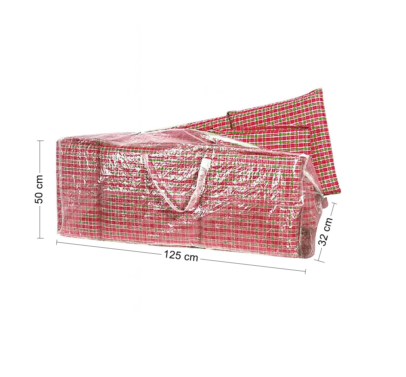Auflagentasche Schutzhülle für Hochlehner Auflagen 125×50×32 cm – Modell Stralsund EuroLine – transparente Schutzhülle mit Tragegriffen & Reißverschluss