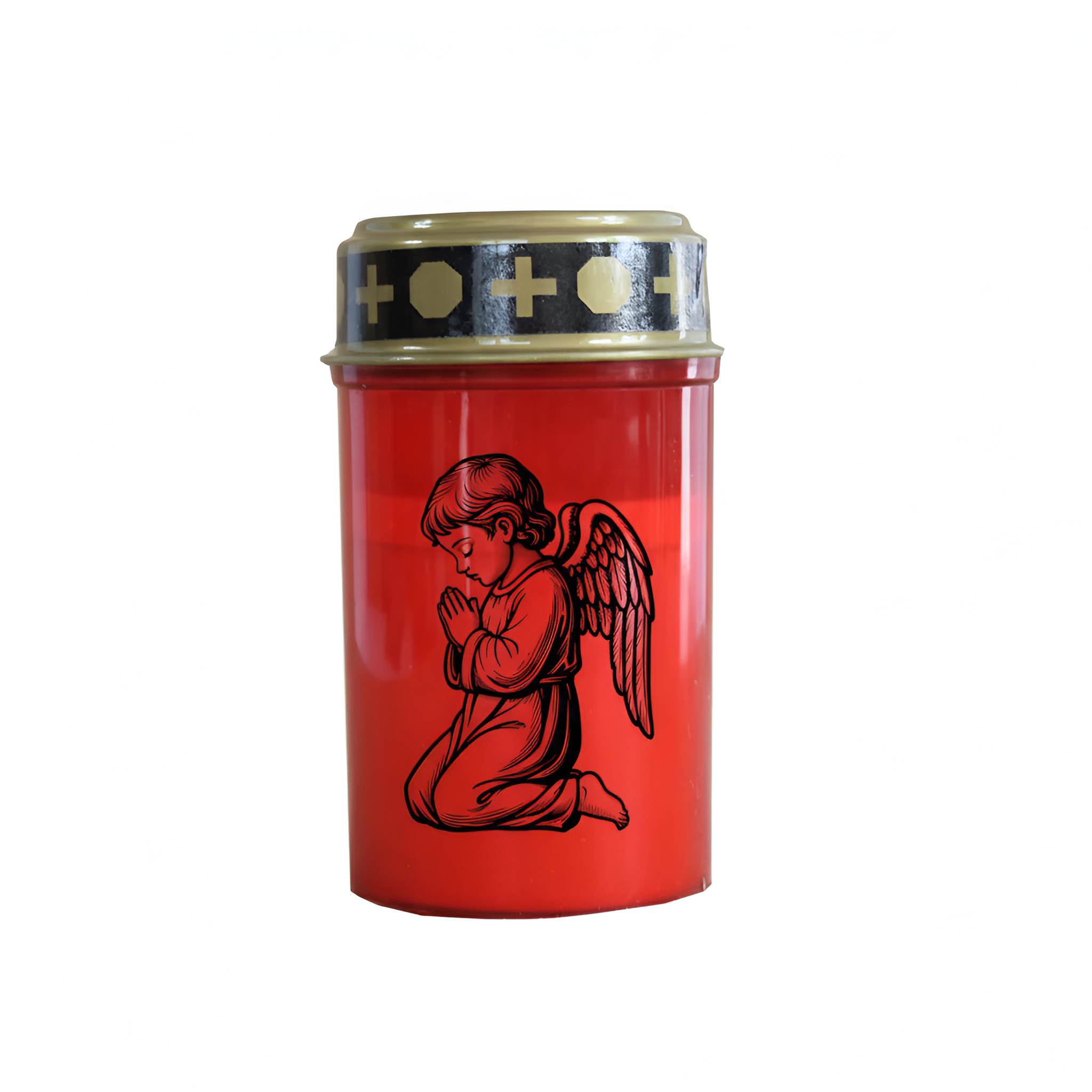 LED Grablicht mit Timer & Motivwahl - Grabkerze LED inklusive 2× Varta Longlife Batterie C für lange Laufzeit