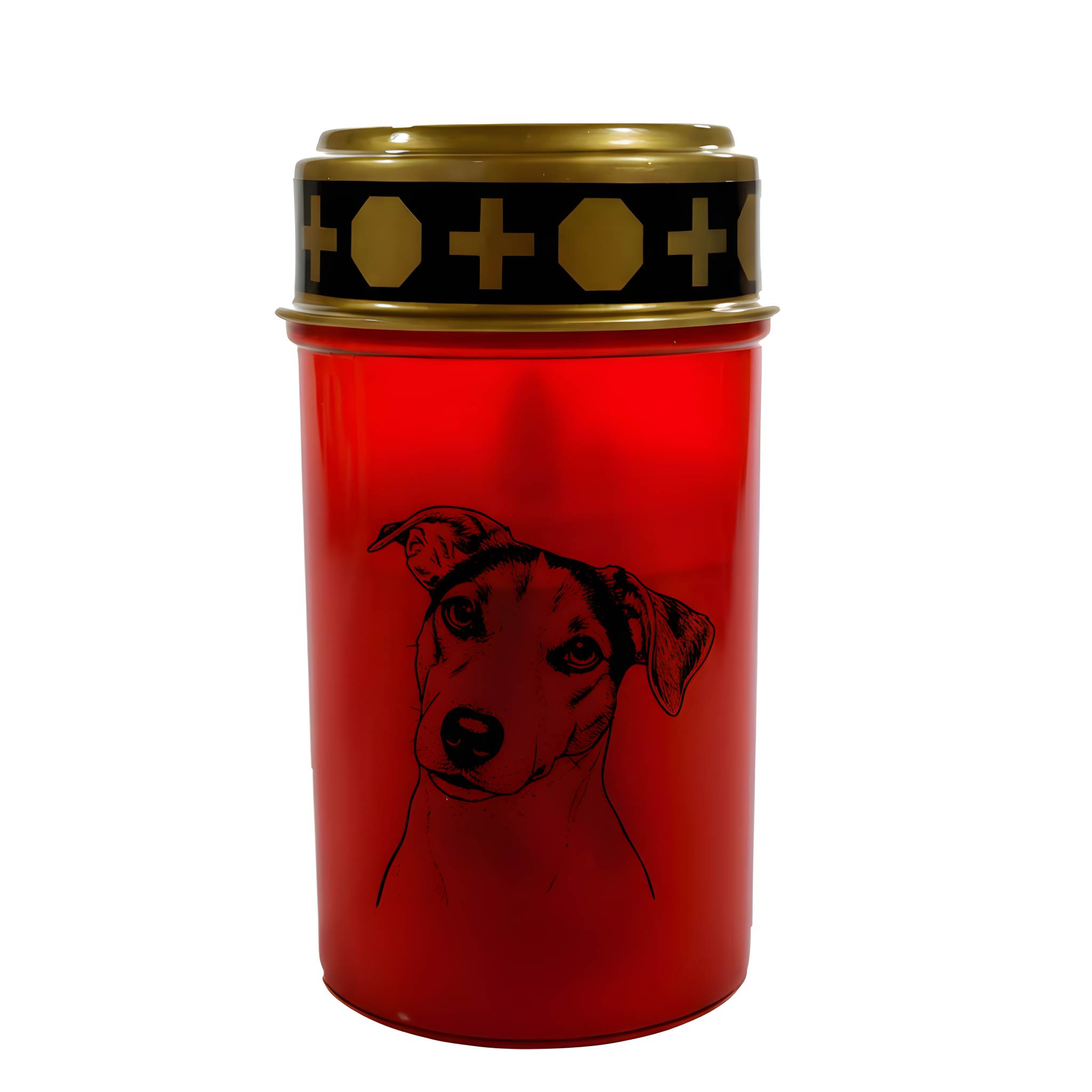 LED Grablicht Hund Grablicht LED mit 2 LR14 Batterien Grabschmuck Hund in Rot oder Weiß, verschiedene Motive zur Auswahl