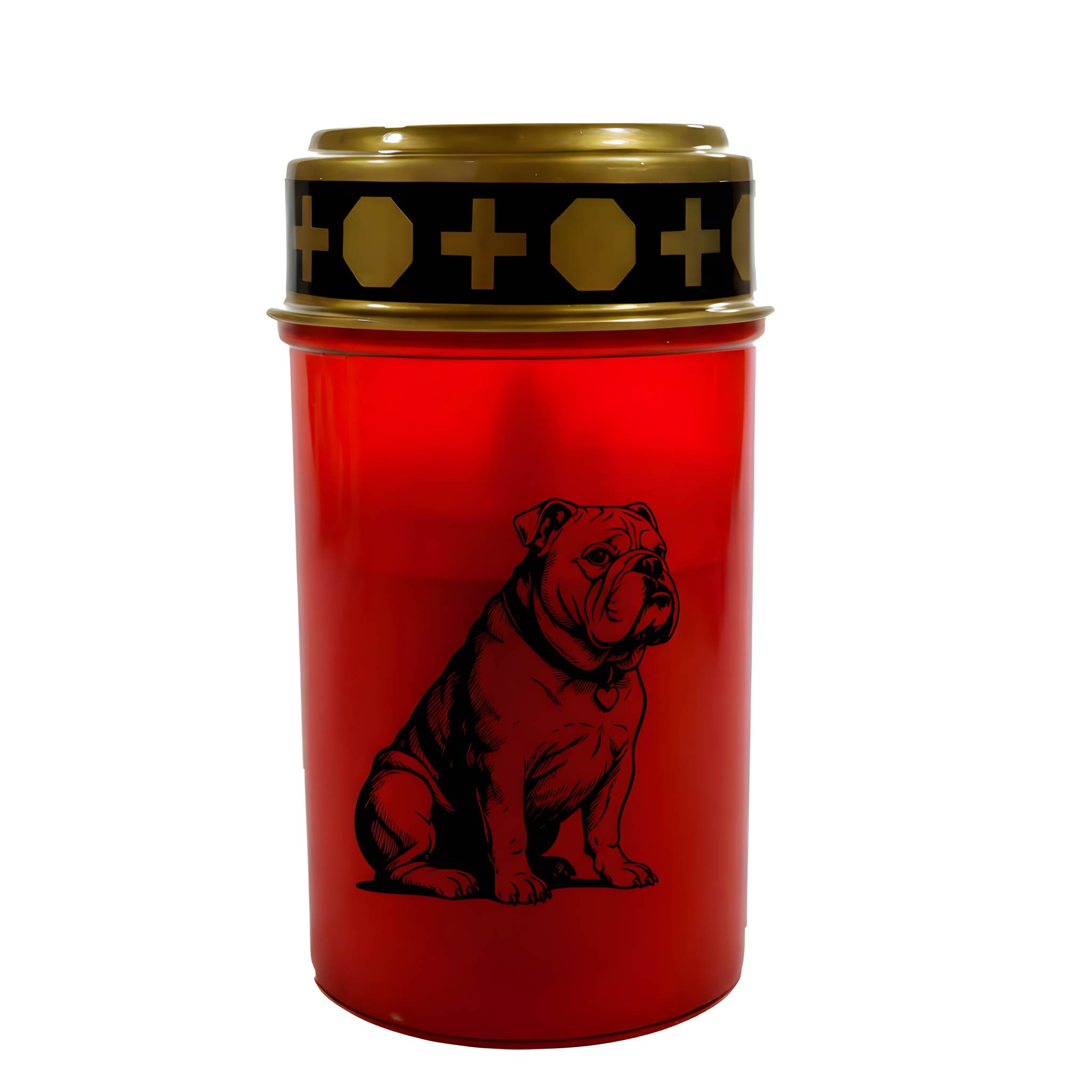 LED Grablicht Hund Grablicht LED mit 2 LR14 Batterien Grabschmuck Hund in Rot oder Weiß, verschiedene Motive zur Auswahl